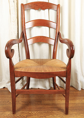 Country French Pierre Deux Cherry Ladder Back Dining Chairs