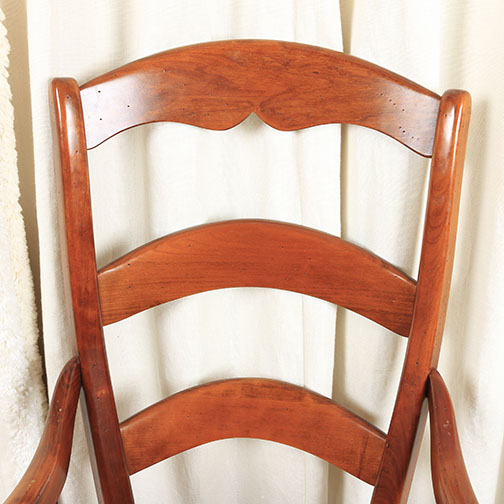 Country French Pierre Deux Cherry Ladder Back Dining Chairs