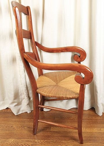 Country French Pierre Deux Cherry Ladder Back Dining Chairs