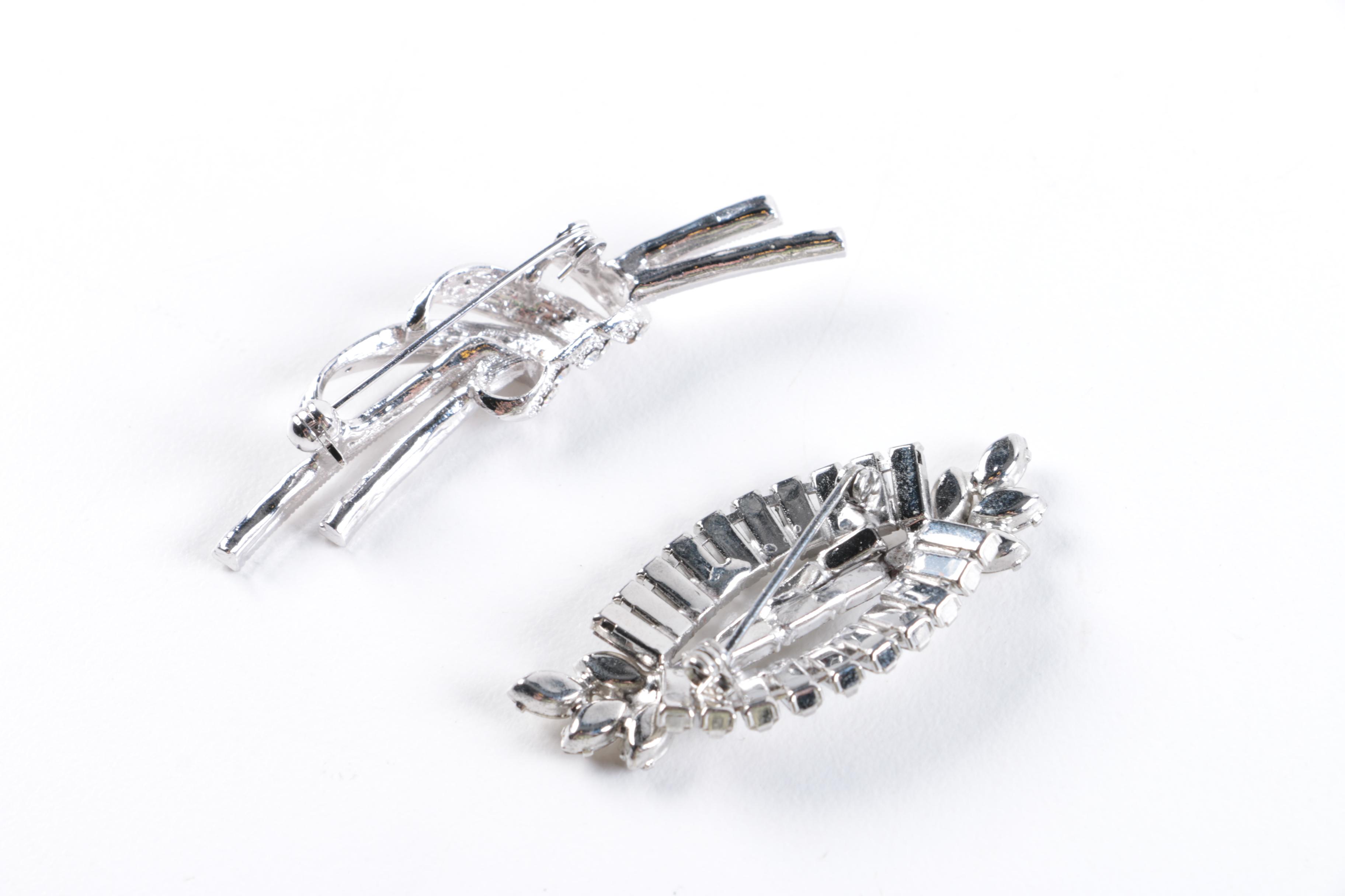 Vintage Rhinestone Jewelry Including Aurora Borealis Necklaces