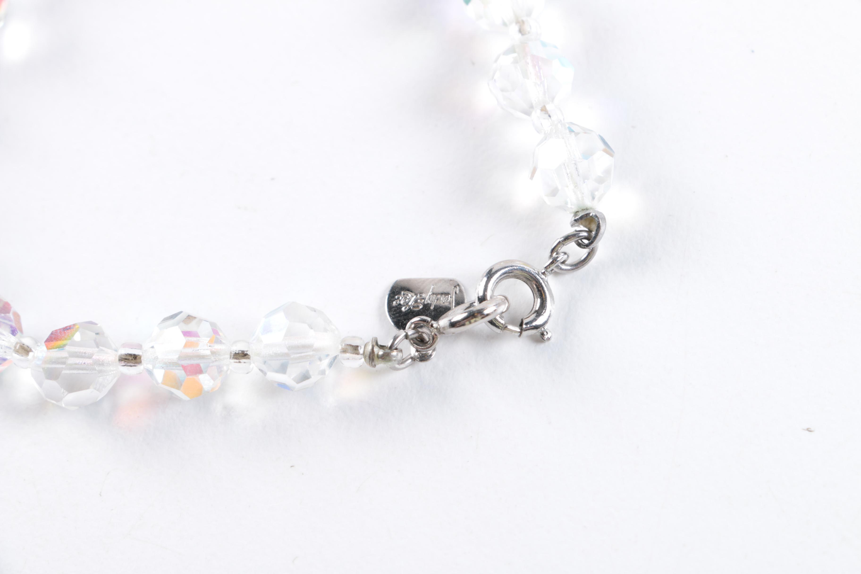 Vintage Rhinestone Jewelry Including Aurora Borealis Necklaces