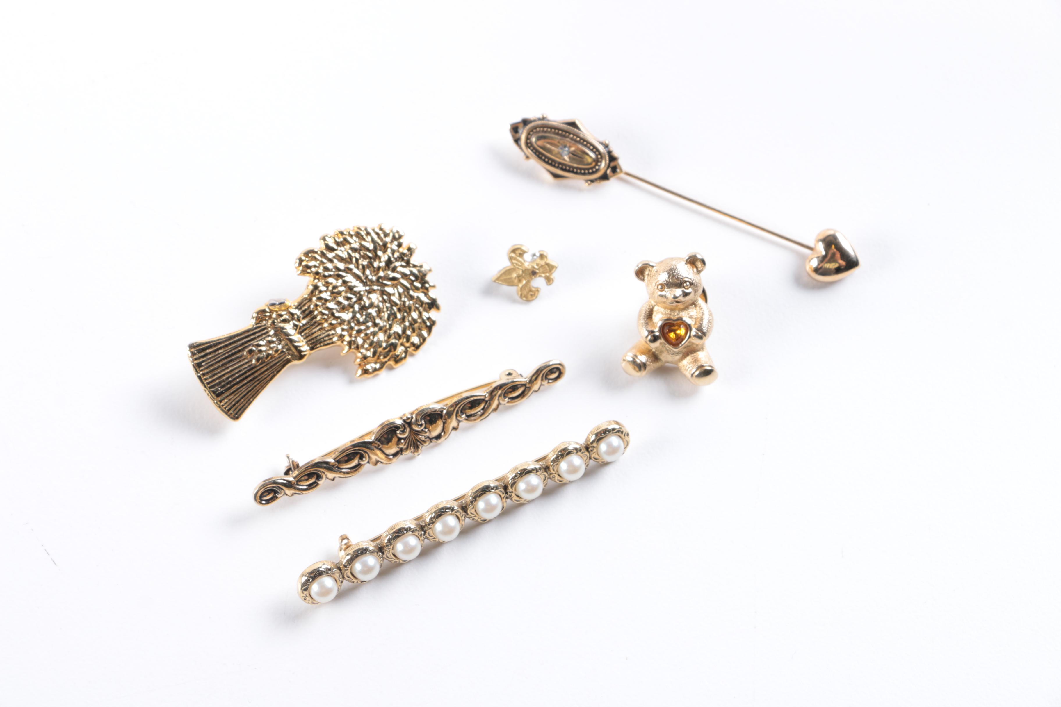 Vintage Brooches Including Coro