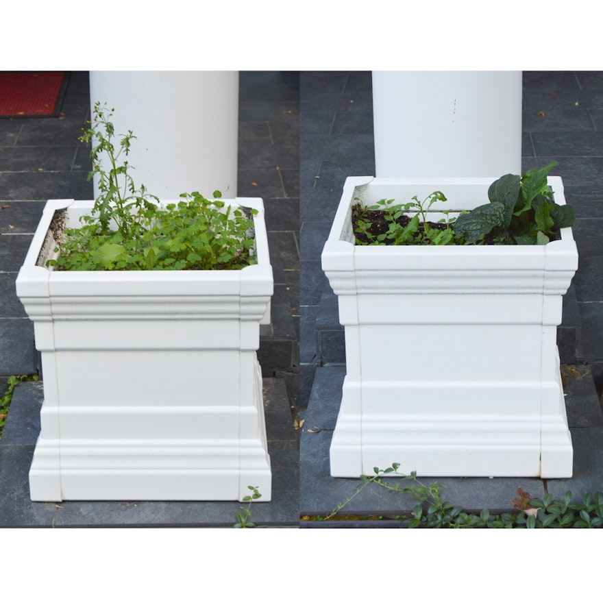 Large Outdoor Resin Square Planters
