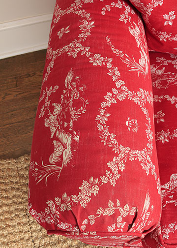 Crate and Barrel Club Chair with Toile Upholstery