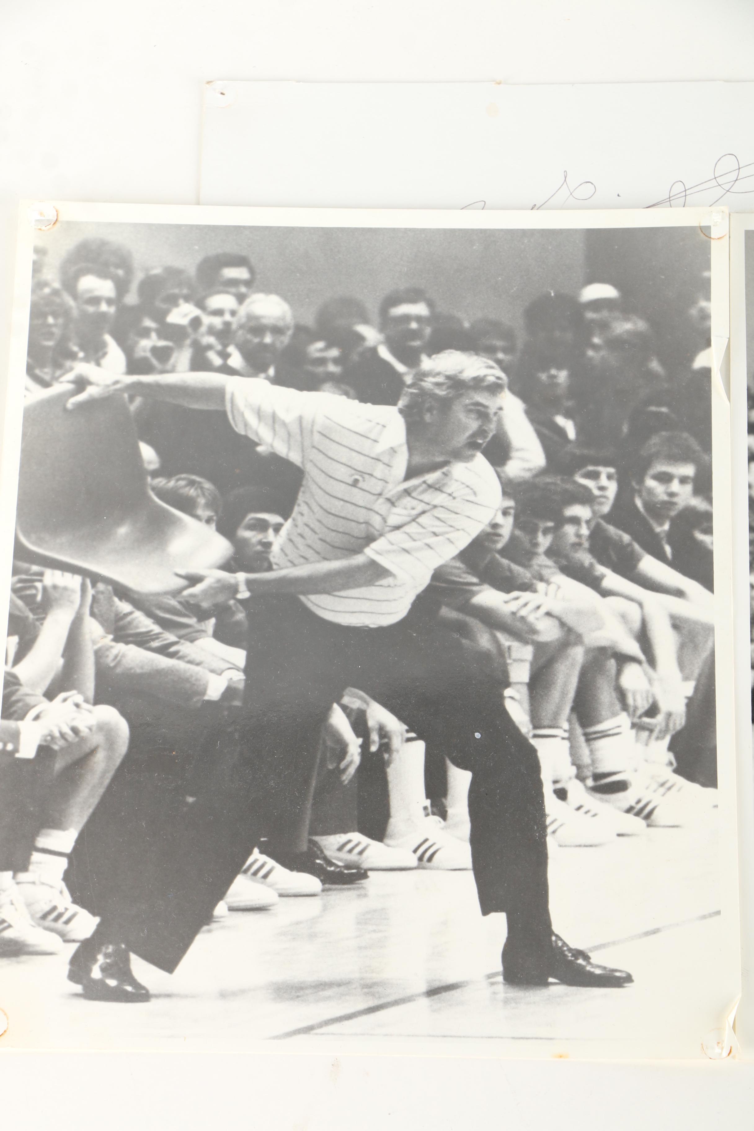 Autographed Bobby Knight Chair-Throwing Photographs