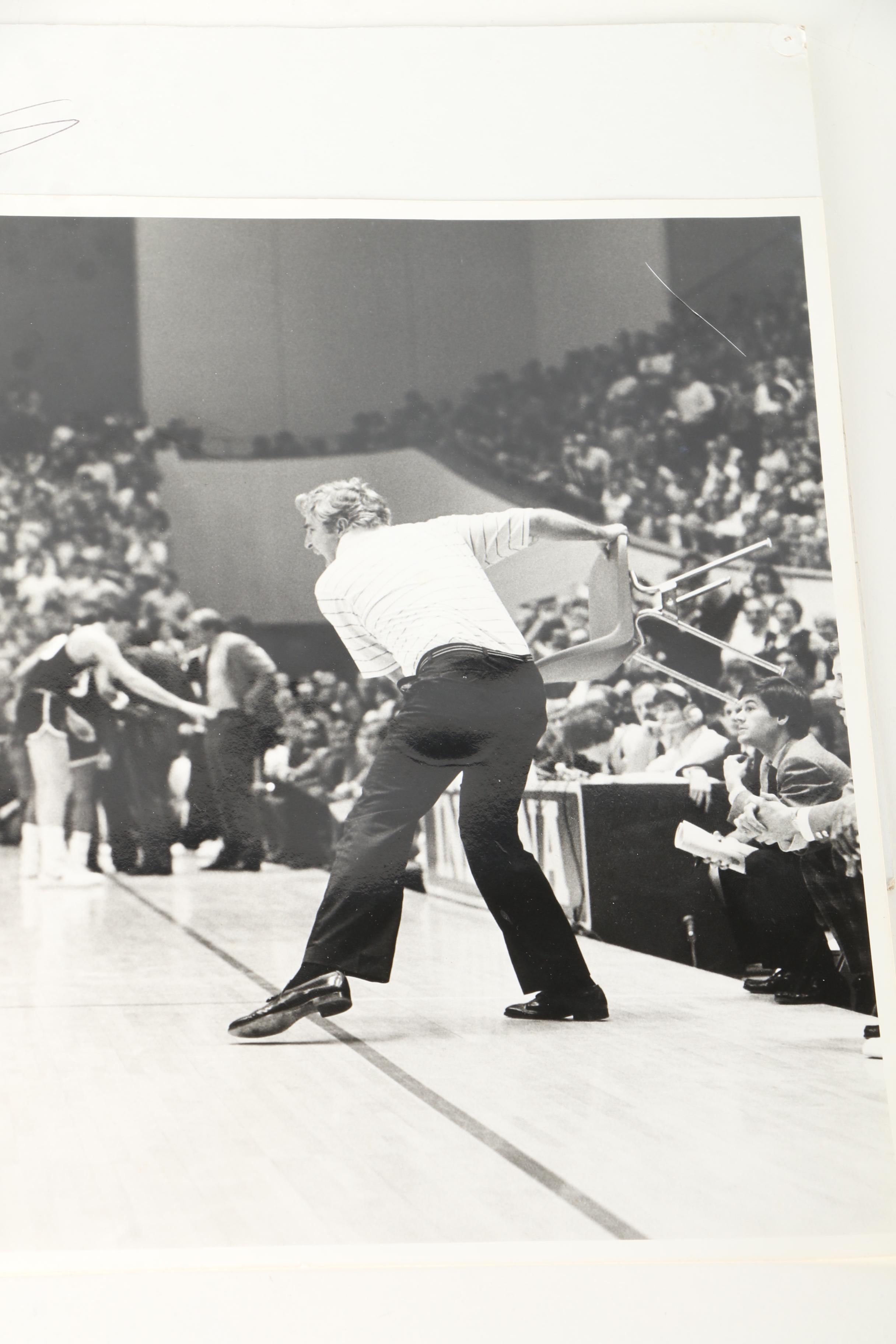 Autographed Bobby Knight Chair-Throwing Photographs