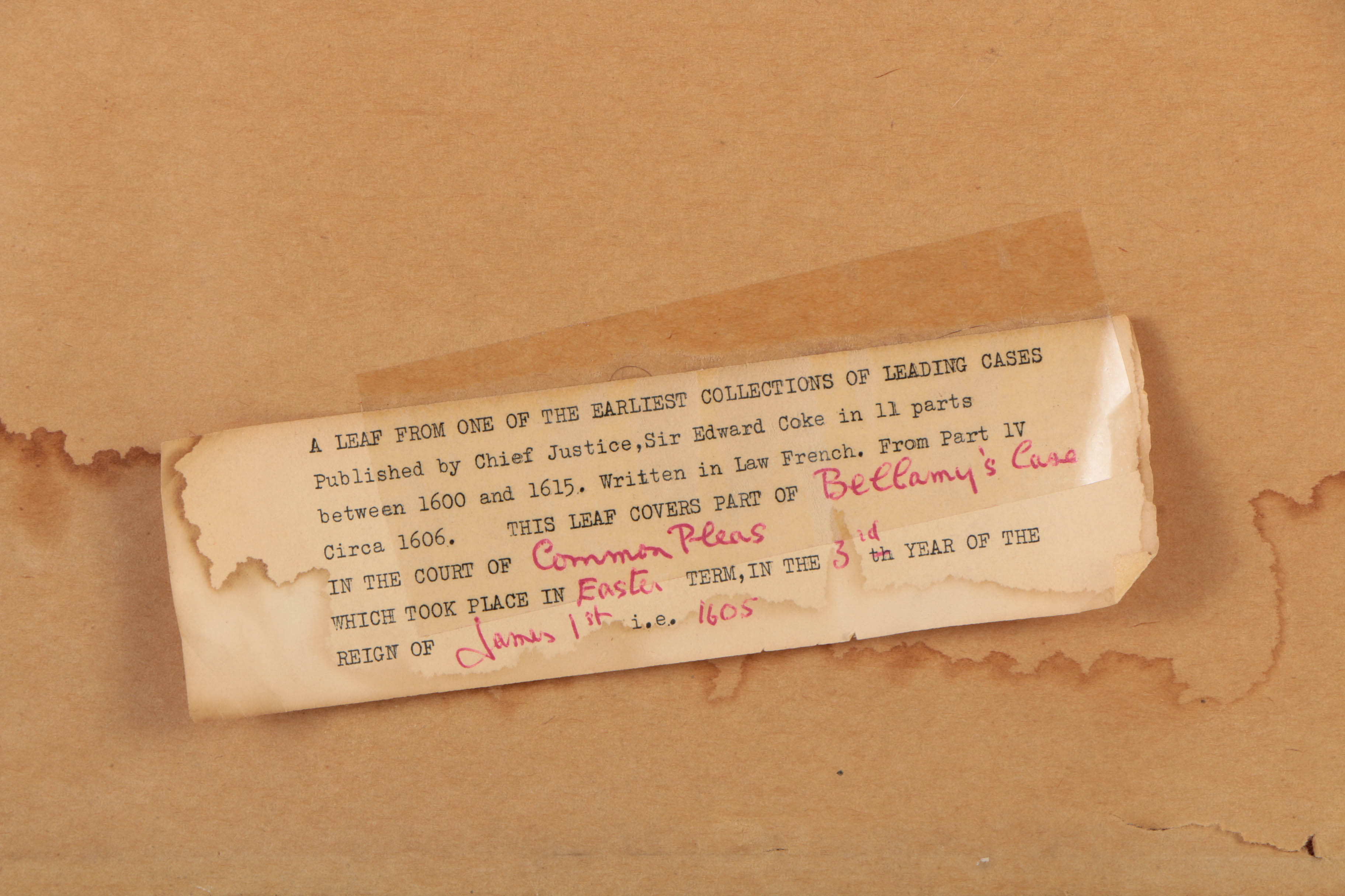 Pair of Pages from the Published Reports of Sir Edward Coke