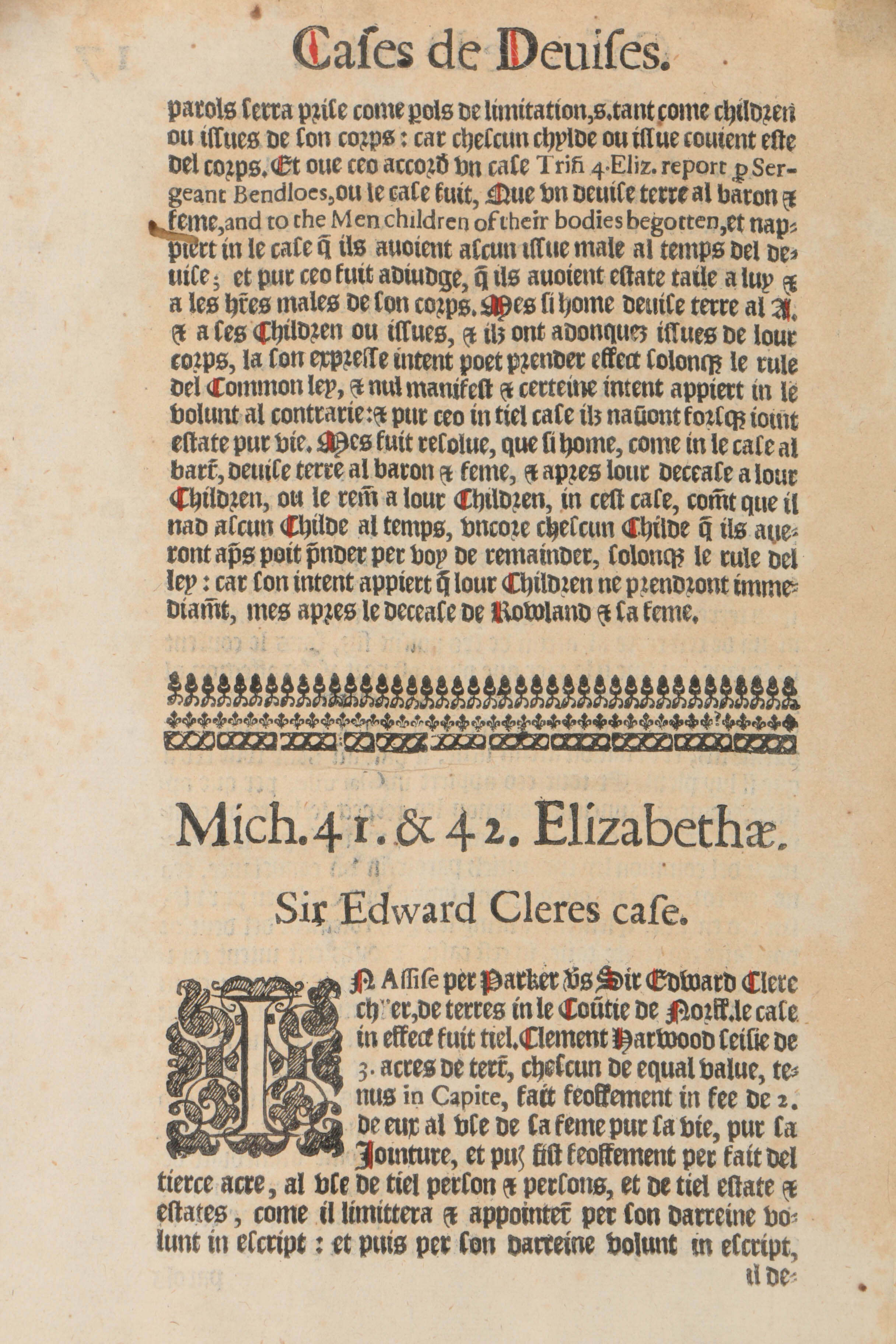 Pair of Pages from the Published Reports of Sir Edward Coke