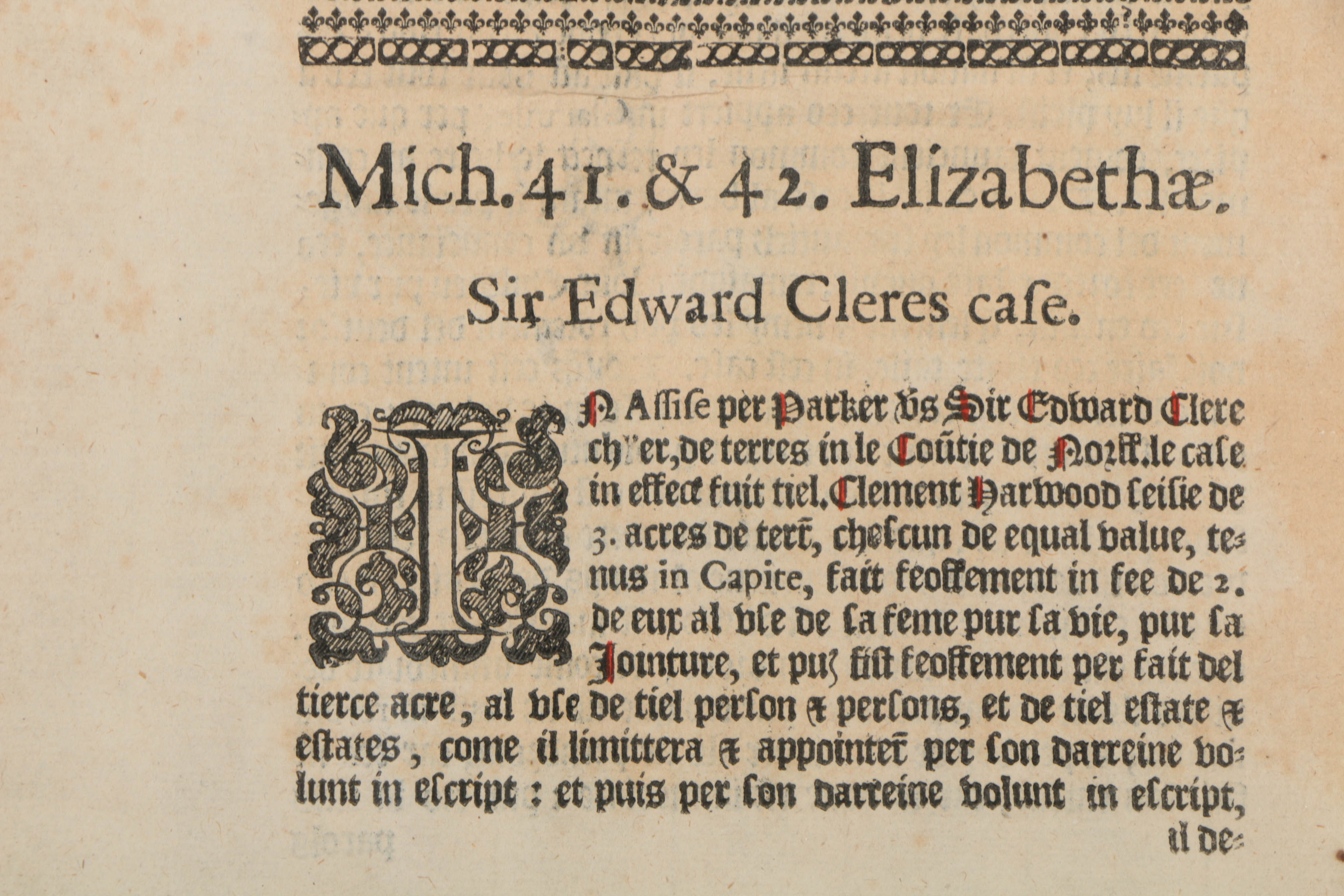 Pair of Pages from the Published Reports of Sir Edward Coke