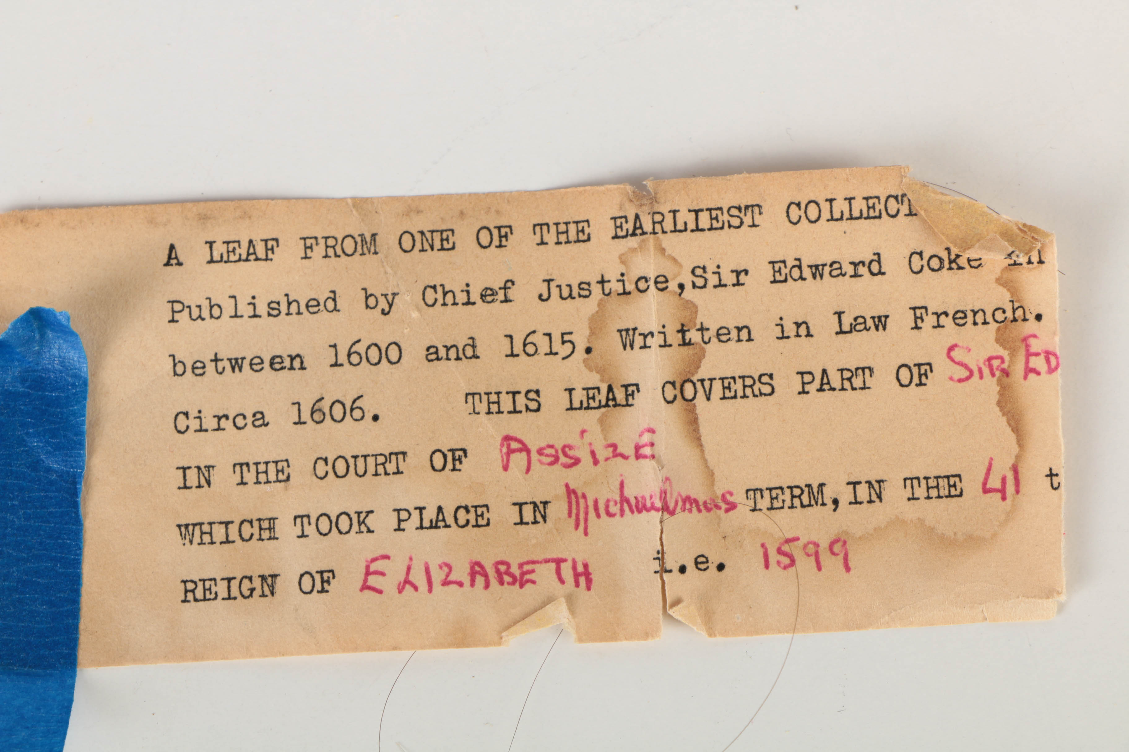 Pair of Pages from the Published Reports of Sir Edward Coke