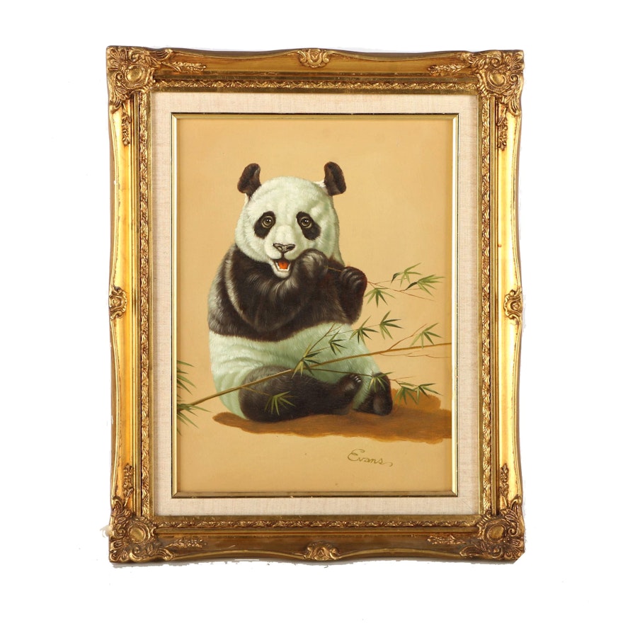 Evans Oil Painting on Canvas of a Giant Panda