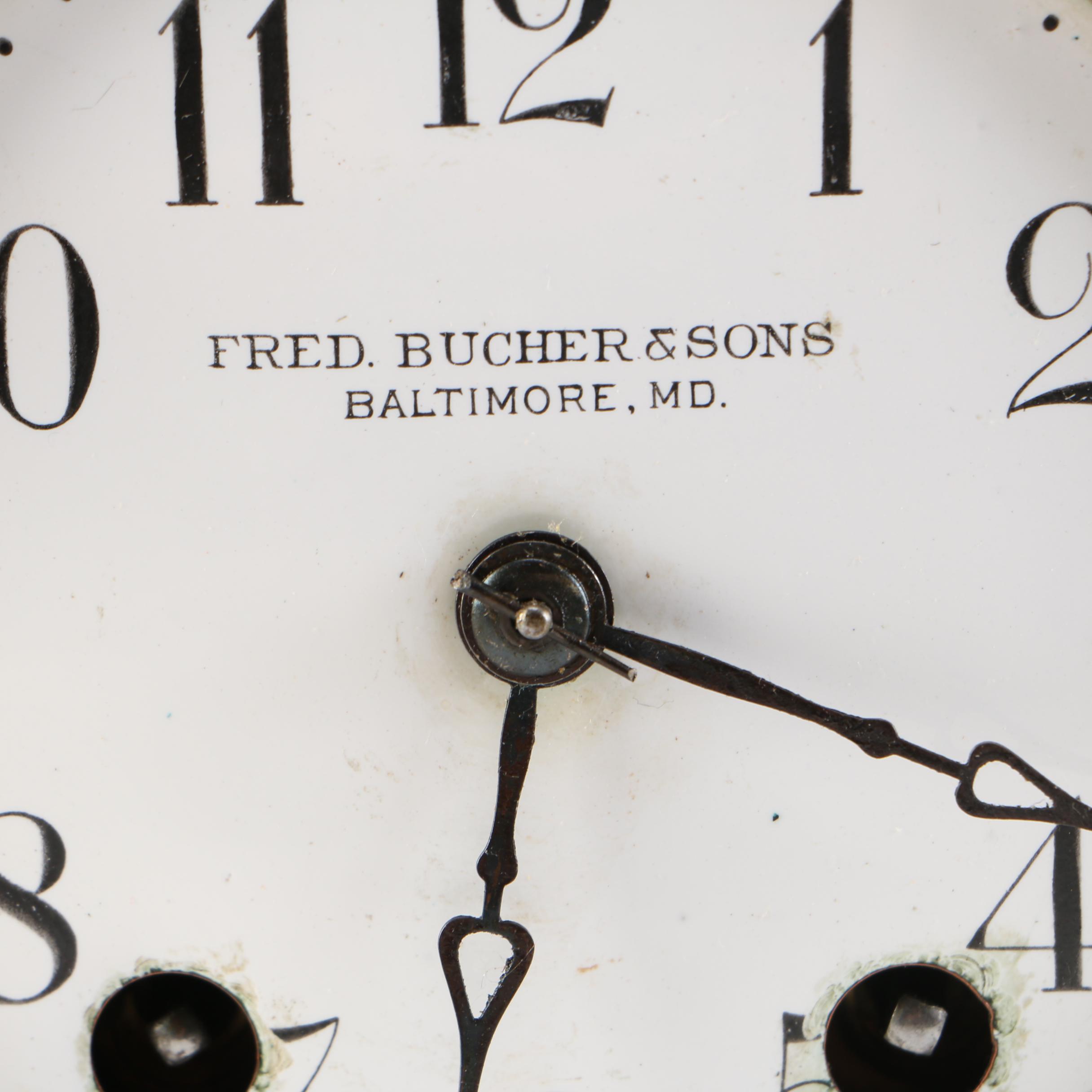 Fred Butcher & Sons Wood Mantle Clock