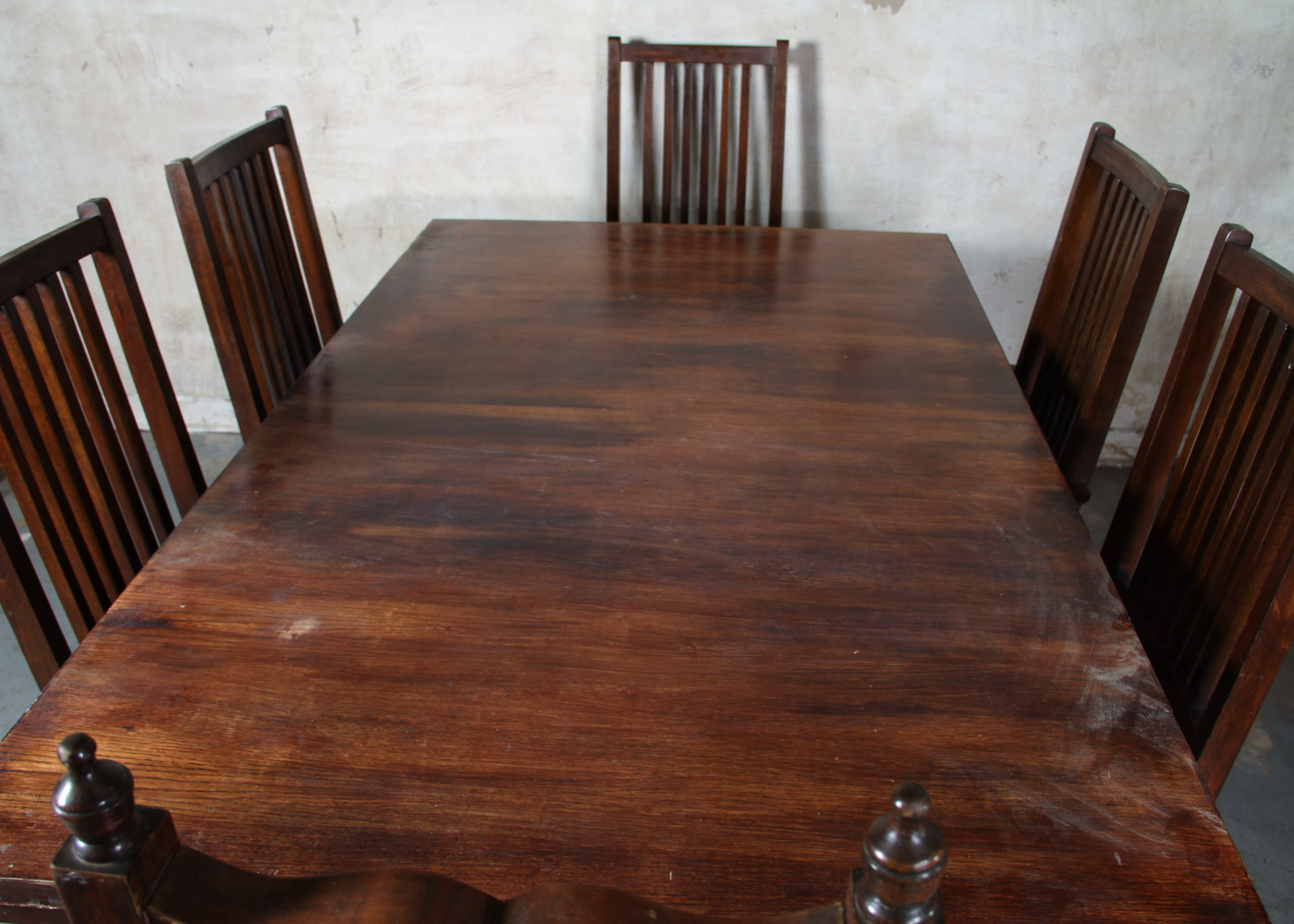 Mission Style Wooden Dining Table and Chairs
