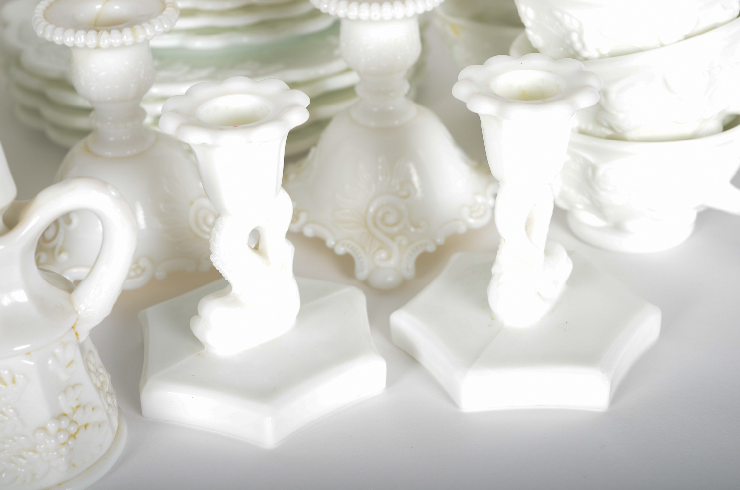 Vintage Milk Glass Serveware Including Westmoreland Glass