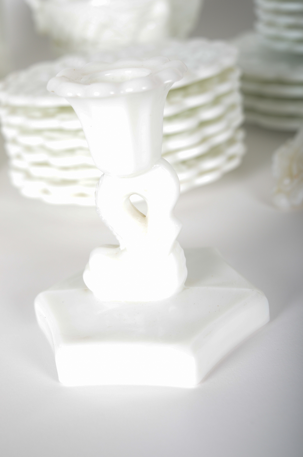 Vintage Milk Glass Serveware Including Westmoreland Glass