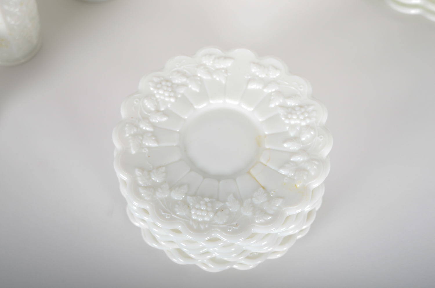 Vintage Milk Glass Serveware Including Westmoreland Glass