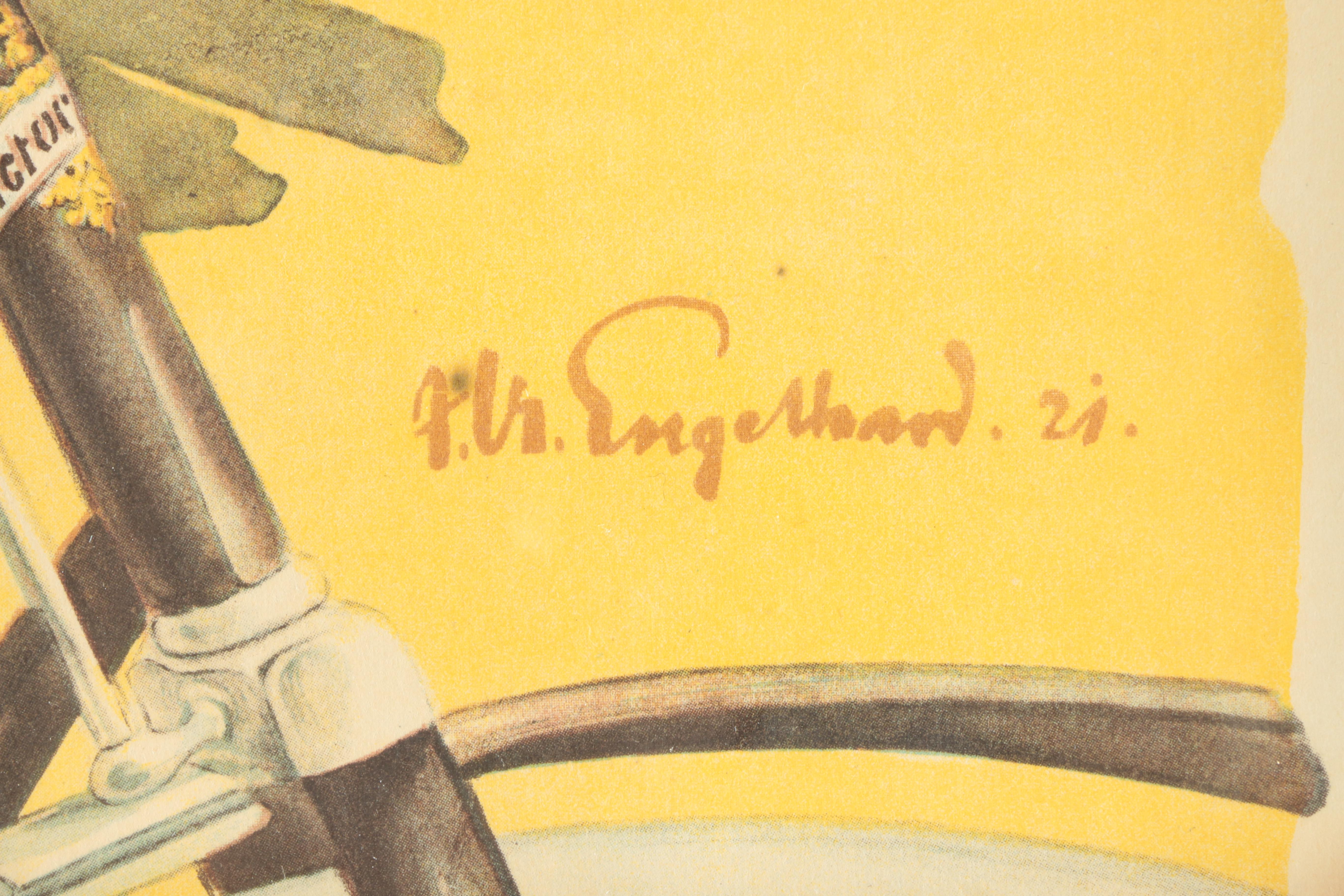 Offset Lithograph Poster for Victoria Bicycles After Julius Ussy Engelhard