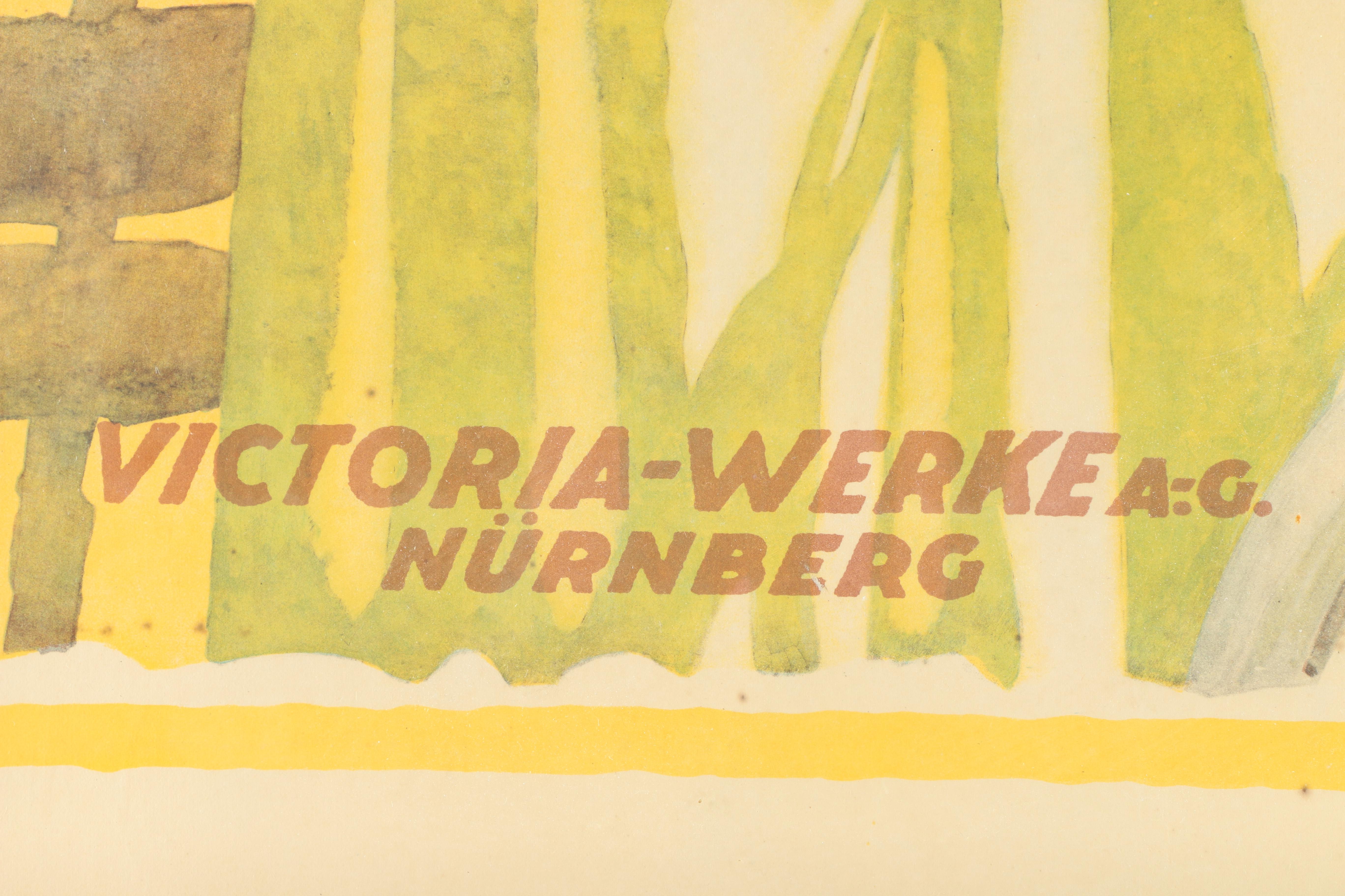 Offset Lithograph Poster for Victoria Bicycles After Julius Ussy Engelhard