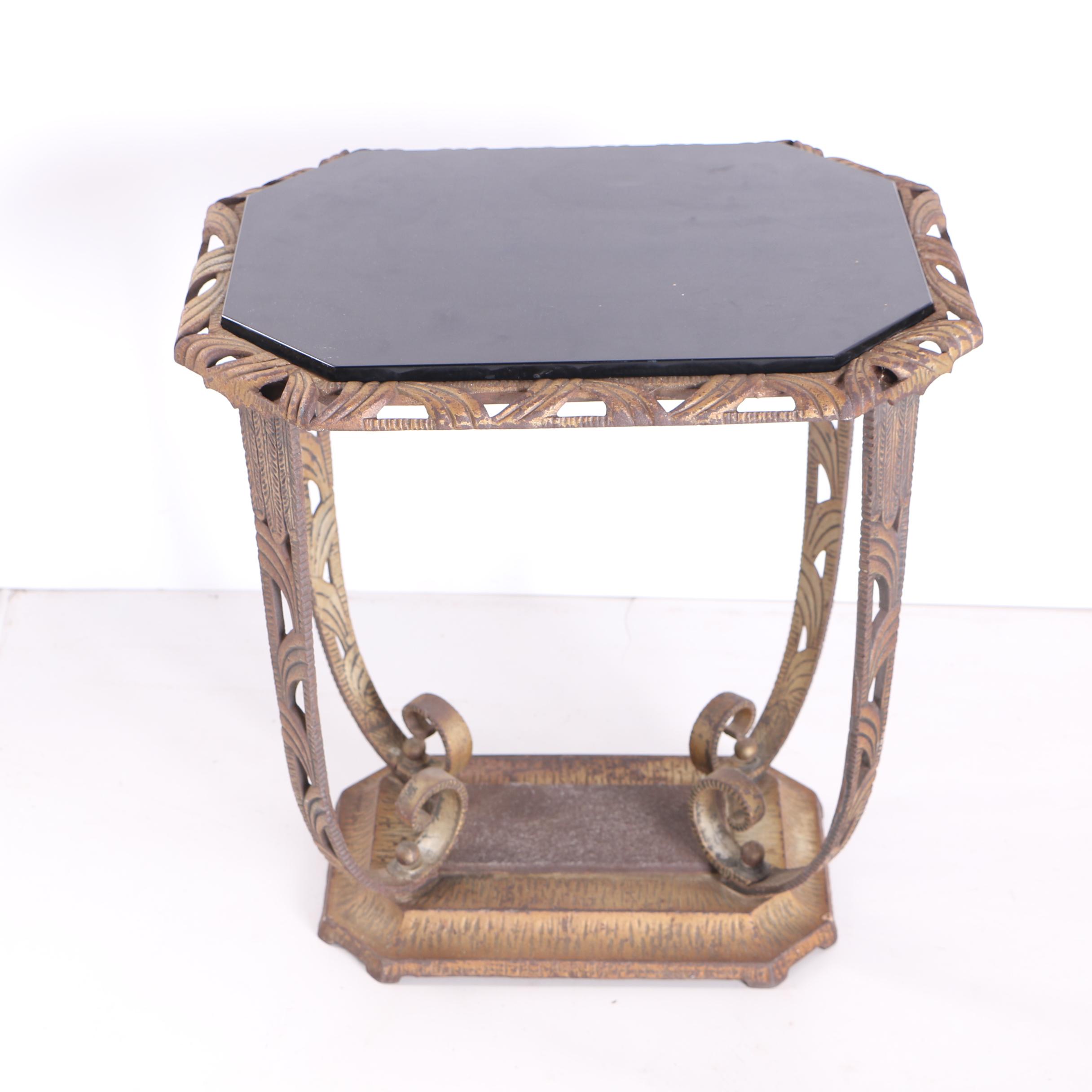 Vintage Art Deco Metal Side Table