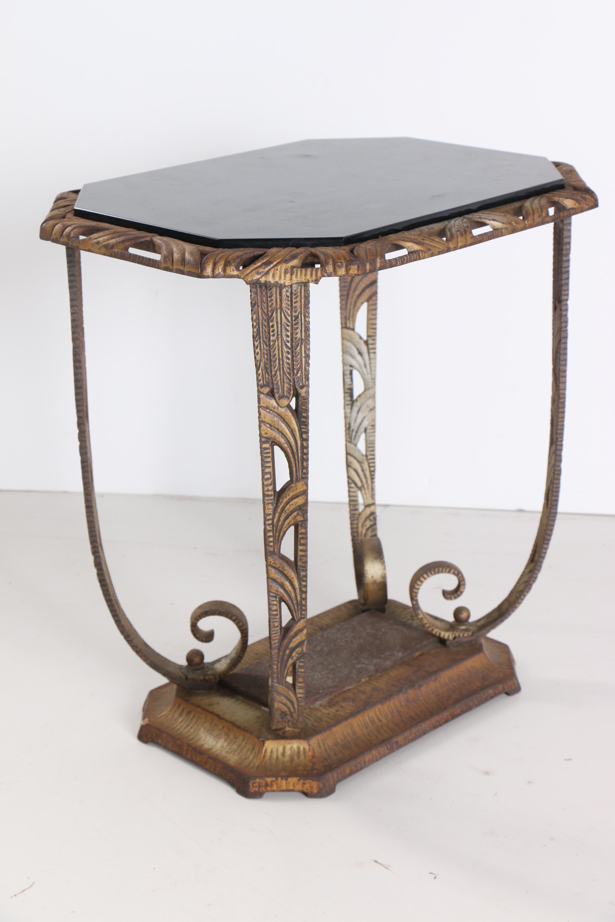 Vintage Art Deco Metal Side Table