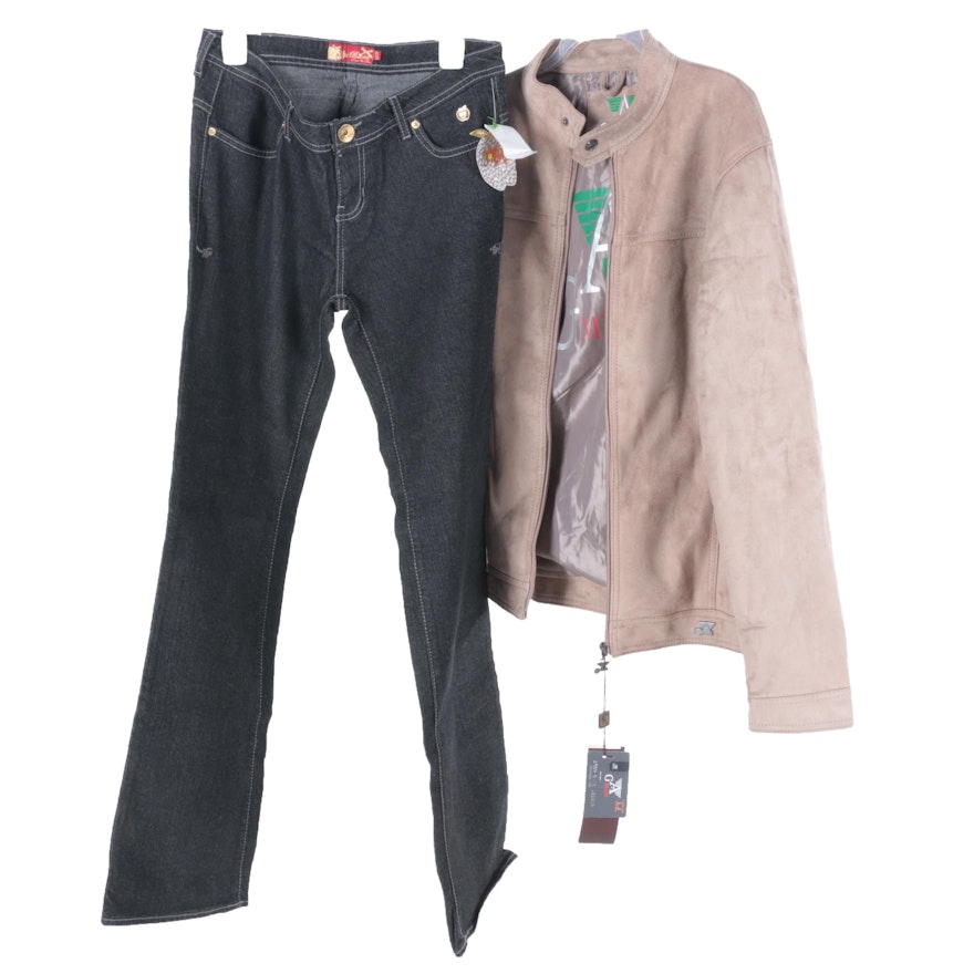 Women's AG Milano Suede Jacket and Apple Bottom Jeans