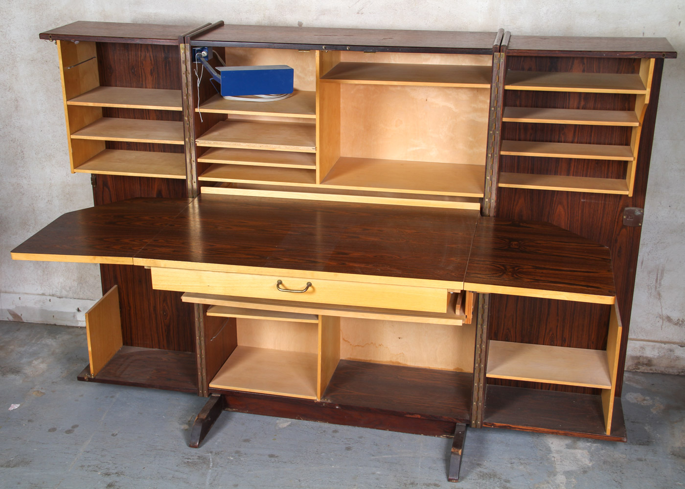 Mummenthaler & Meier Rosewood "Magic Box" Folding Desk Cabinet