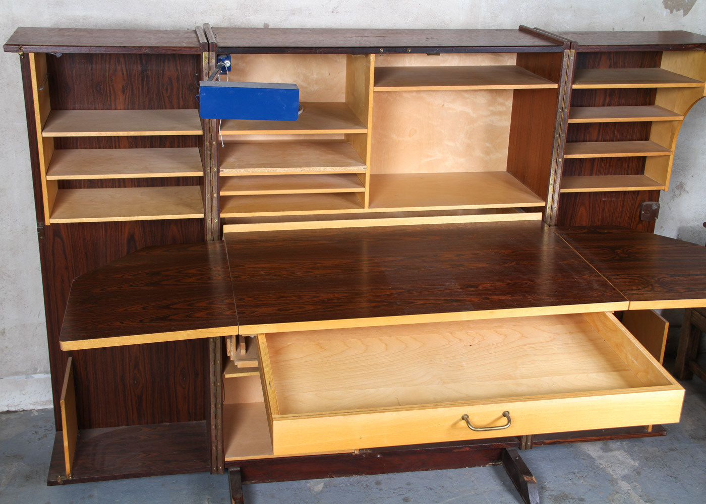 Mummenthaler & Meier Rosewood "Magic Box" Folding Desk Cabinet