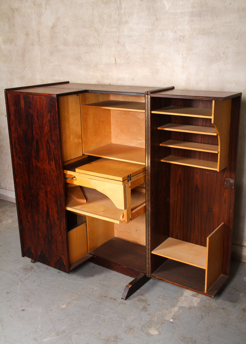 Mummenthaler & Meier Rosewood "Magic Box" Folding Desk Cabinet