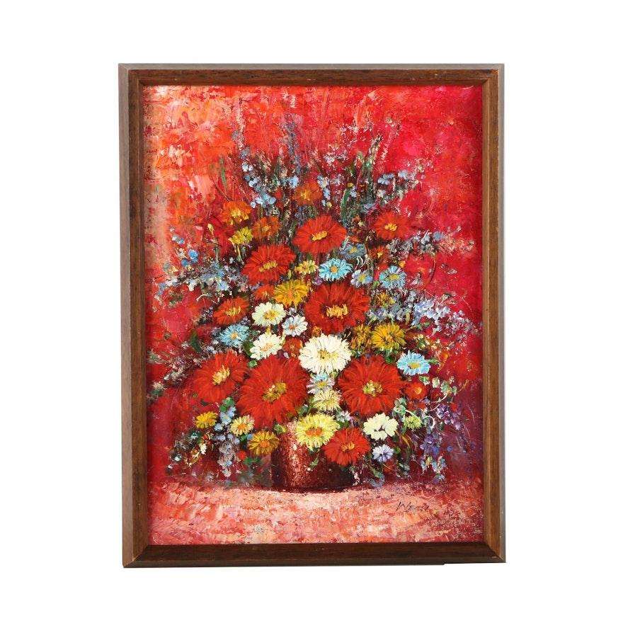 Oil Painting on Canvas of Floral Still Life