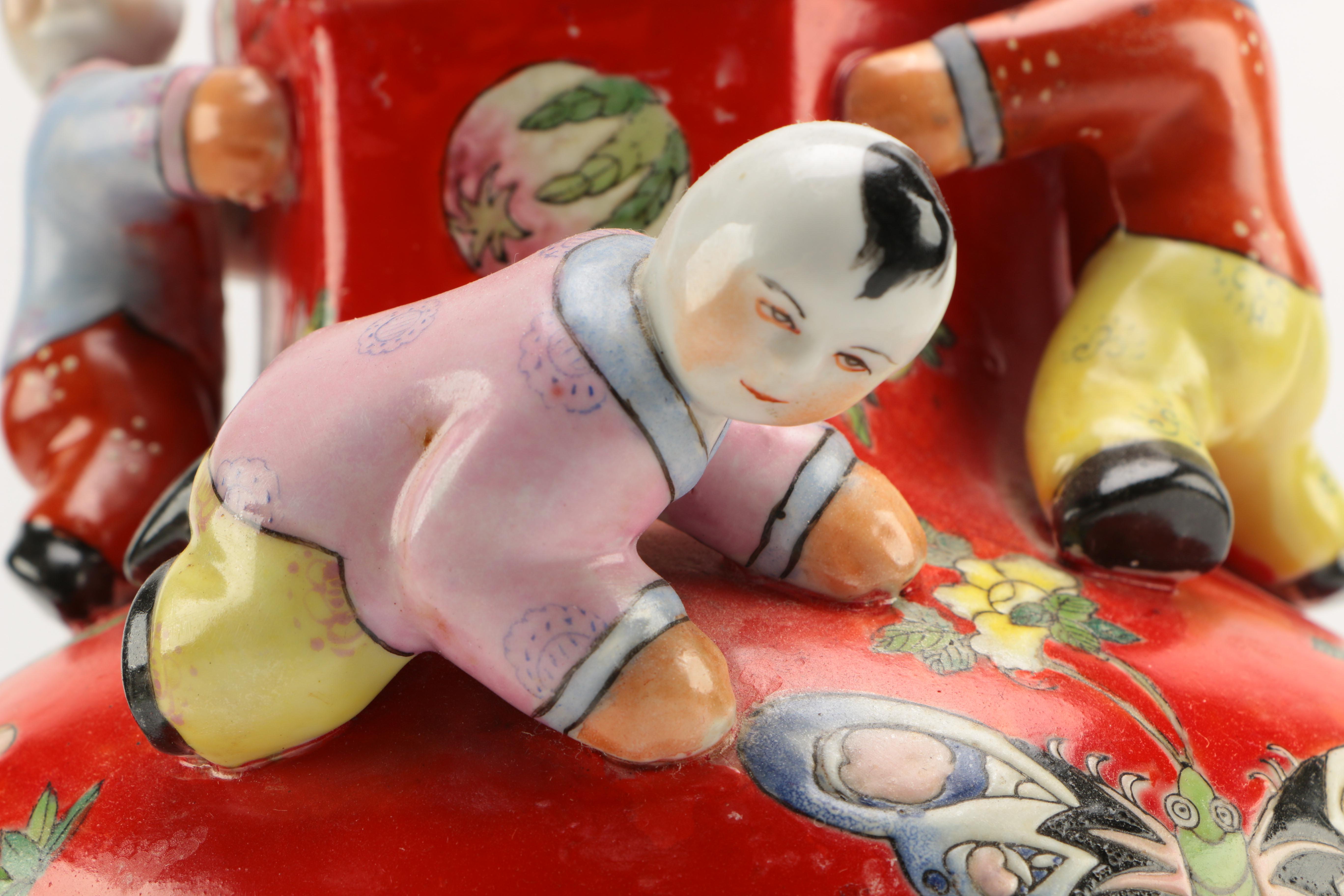 Maitland Smith Hand Made Red Ceramic Vase