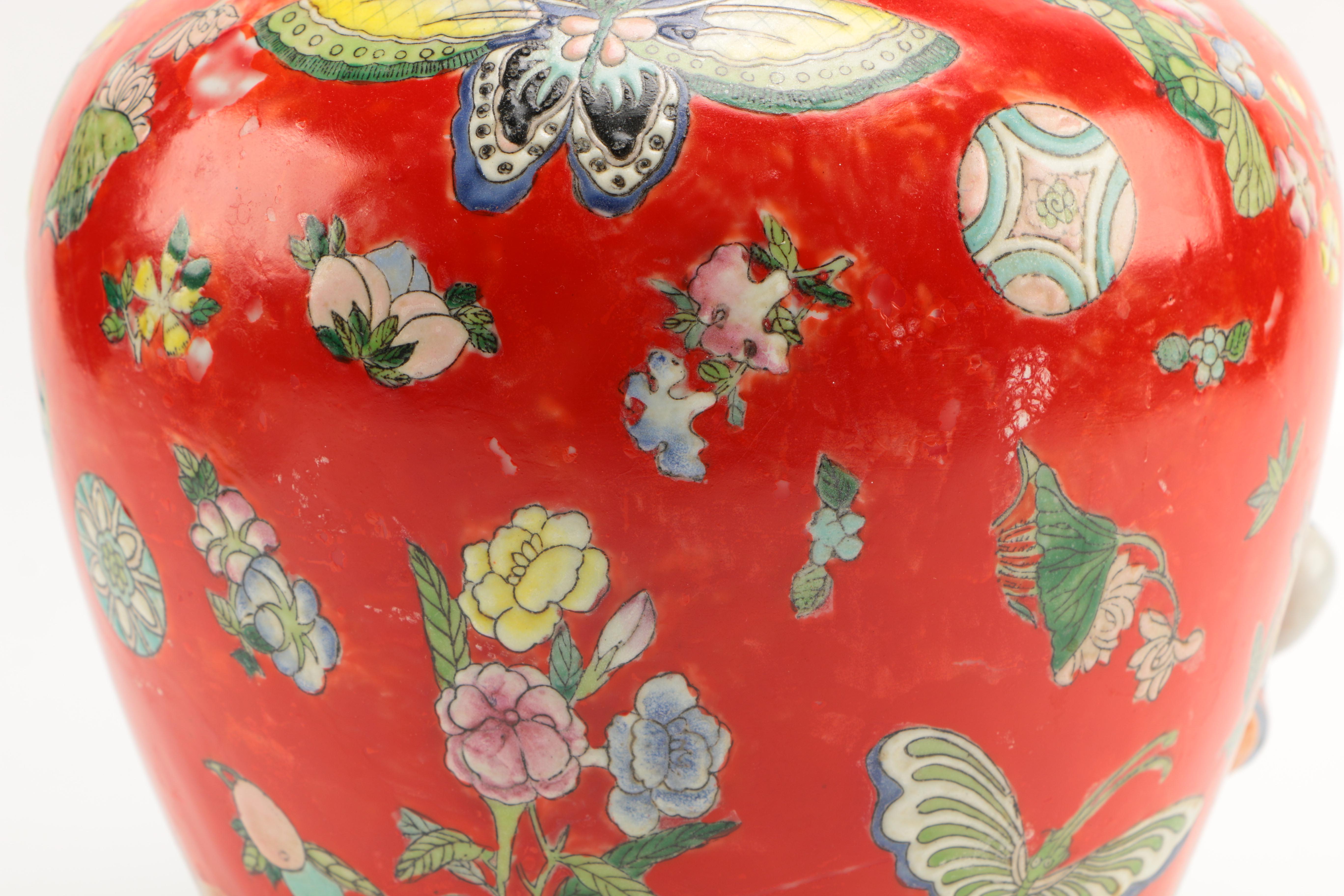 Maitland Smith Hand Made Red Ceramic Vase