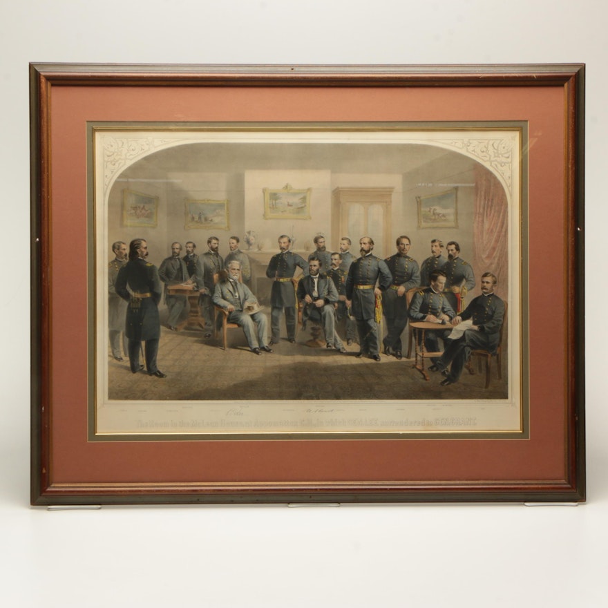 Hand-Colored Lithograph "The Room in the McLean House"