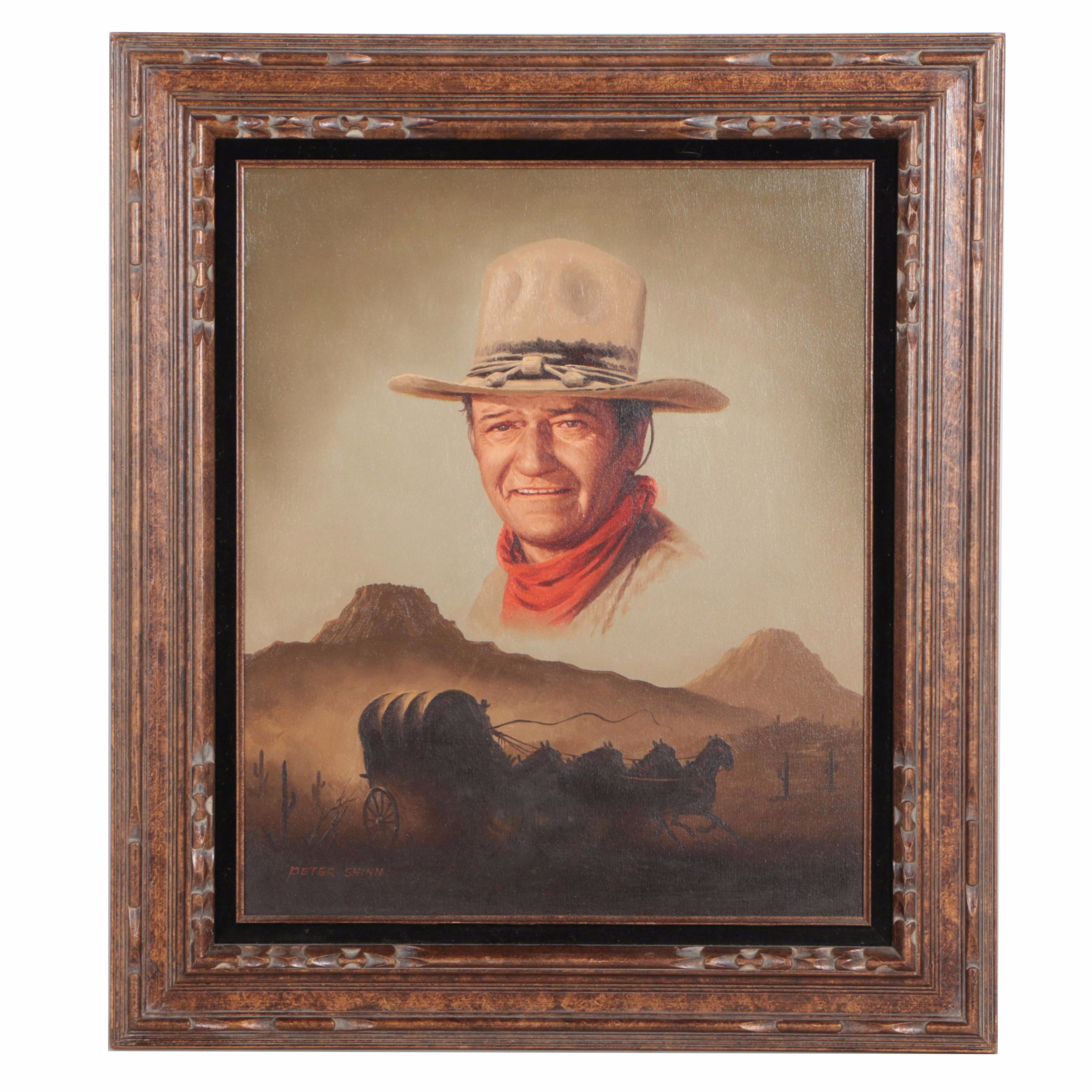 Peter Shinn Oil Painting on Canvas of John Wayne