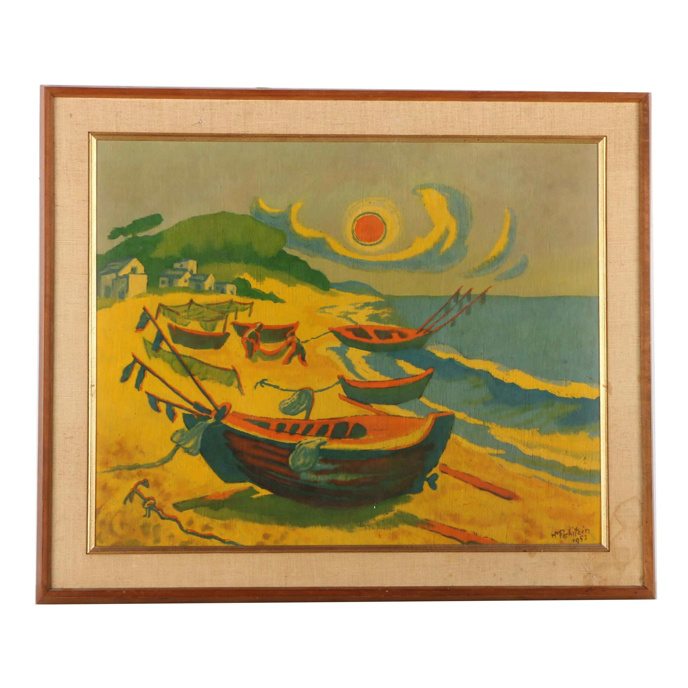 After Max Pechstein Offset Lithograph "Sun On The Baltic Beach"