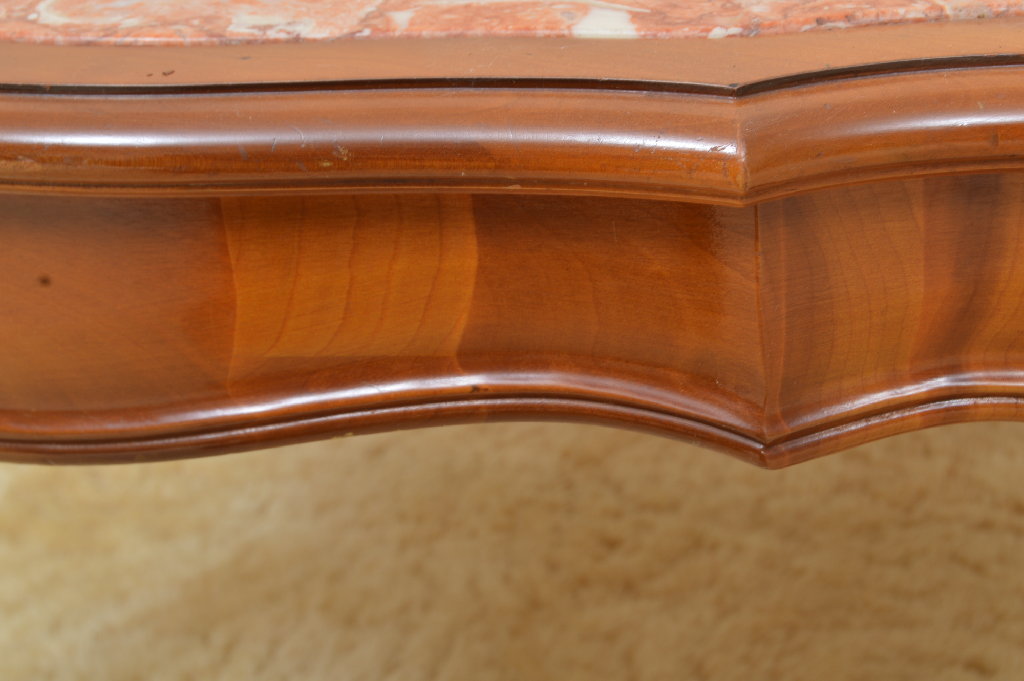 Pink Marble-Topped Coffee Table