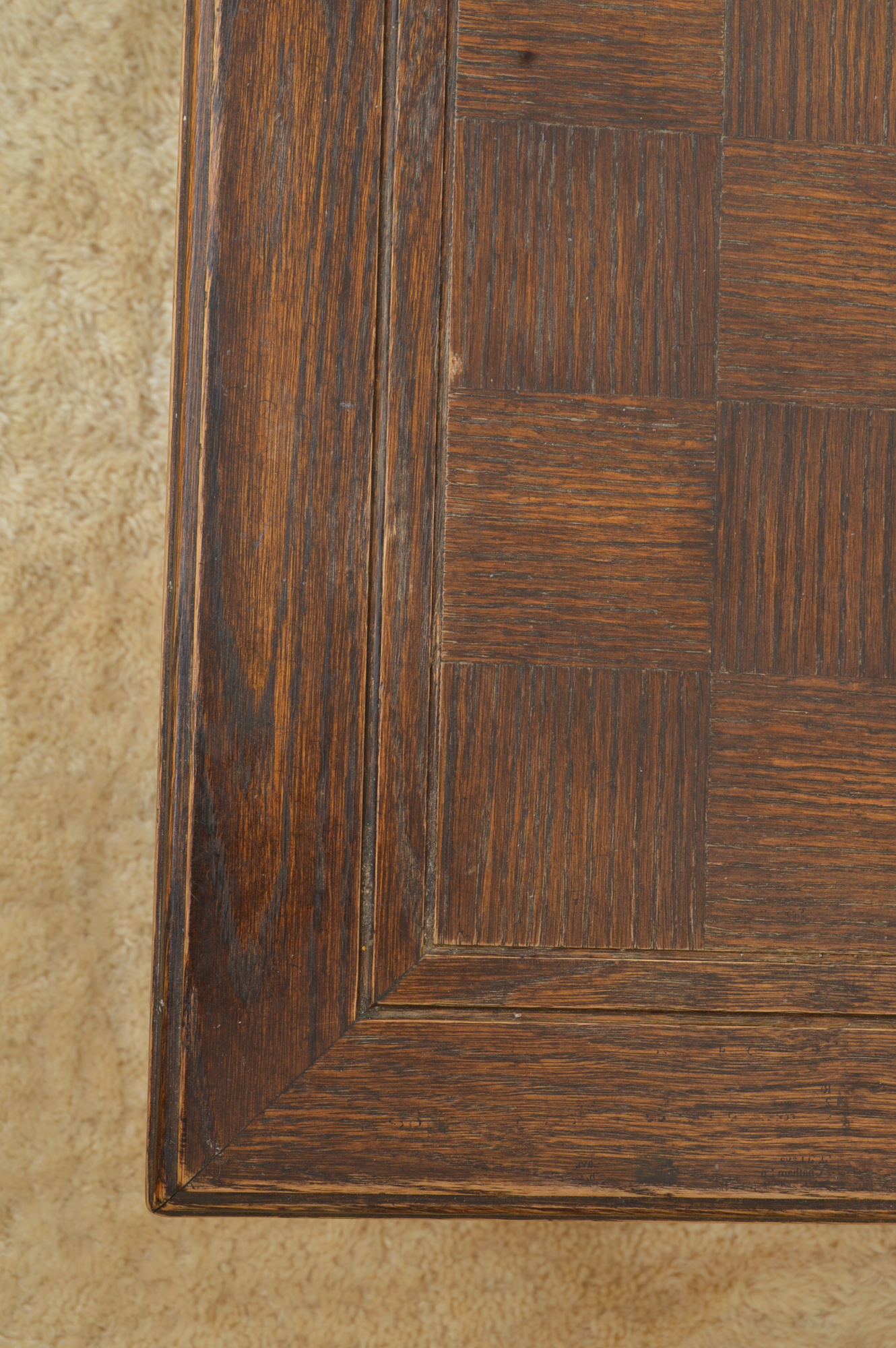 Low-Backed Oak Chair with Pair of End Tables