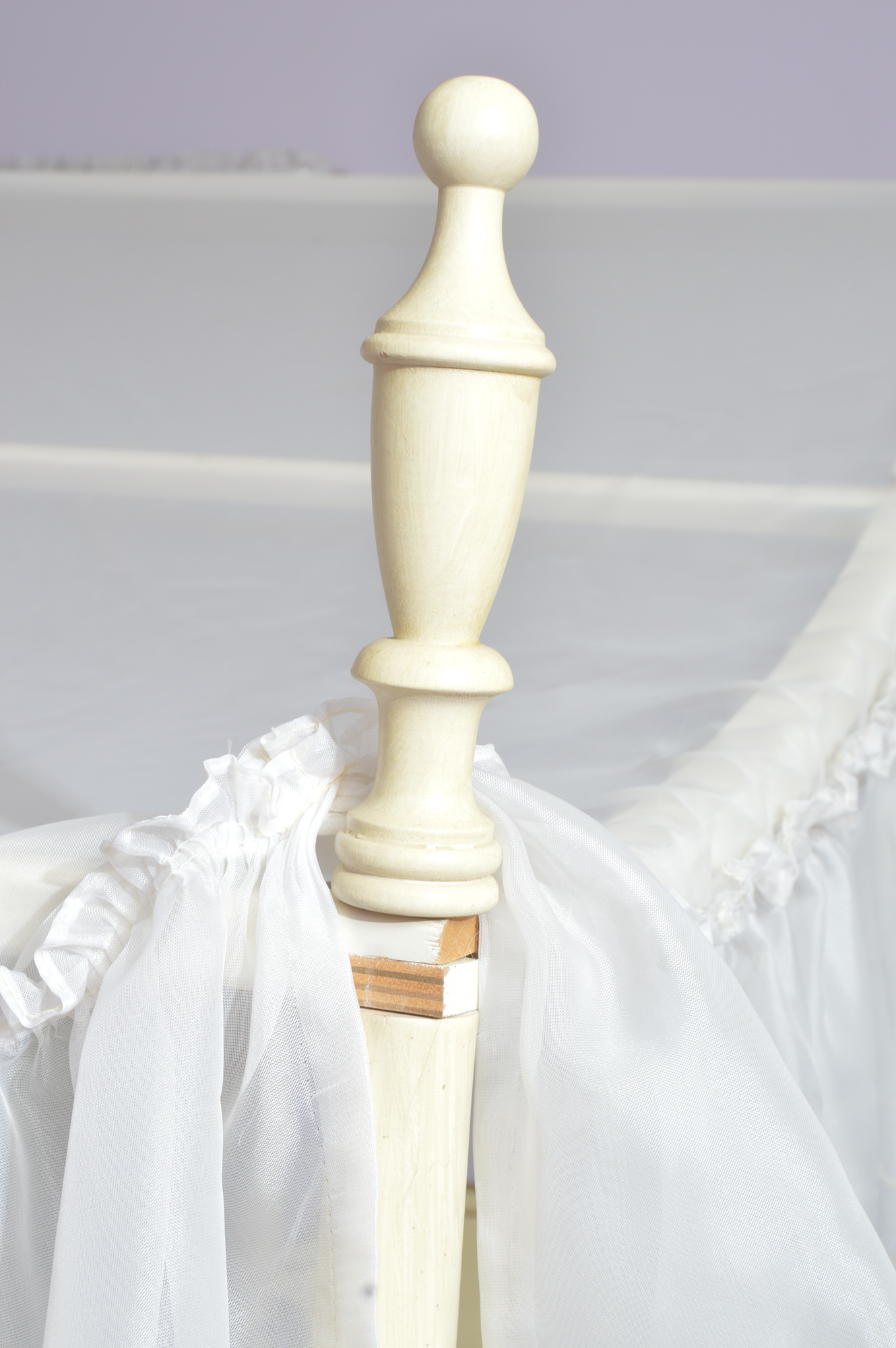 French Provincial Canopy Bed with Matching Nightstand