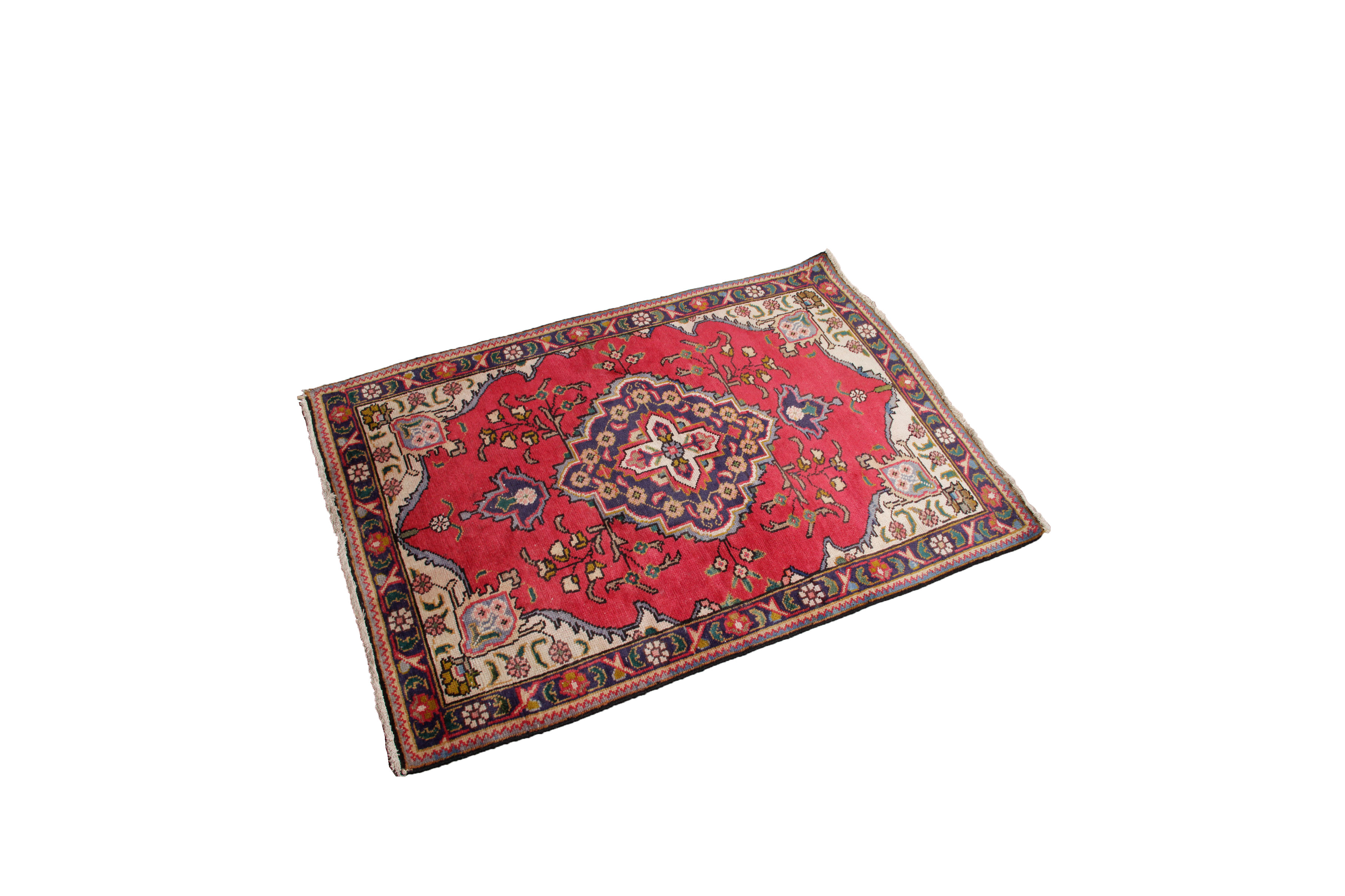 Vintage Persian Tabatabai Tabriz Accent Rug