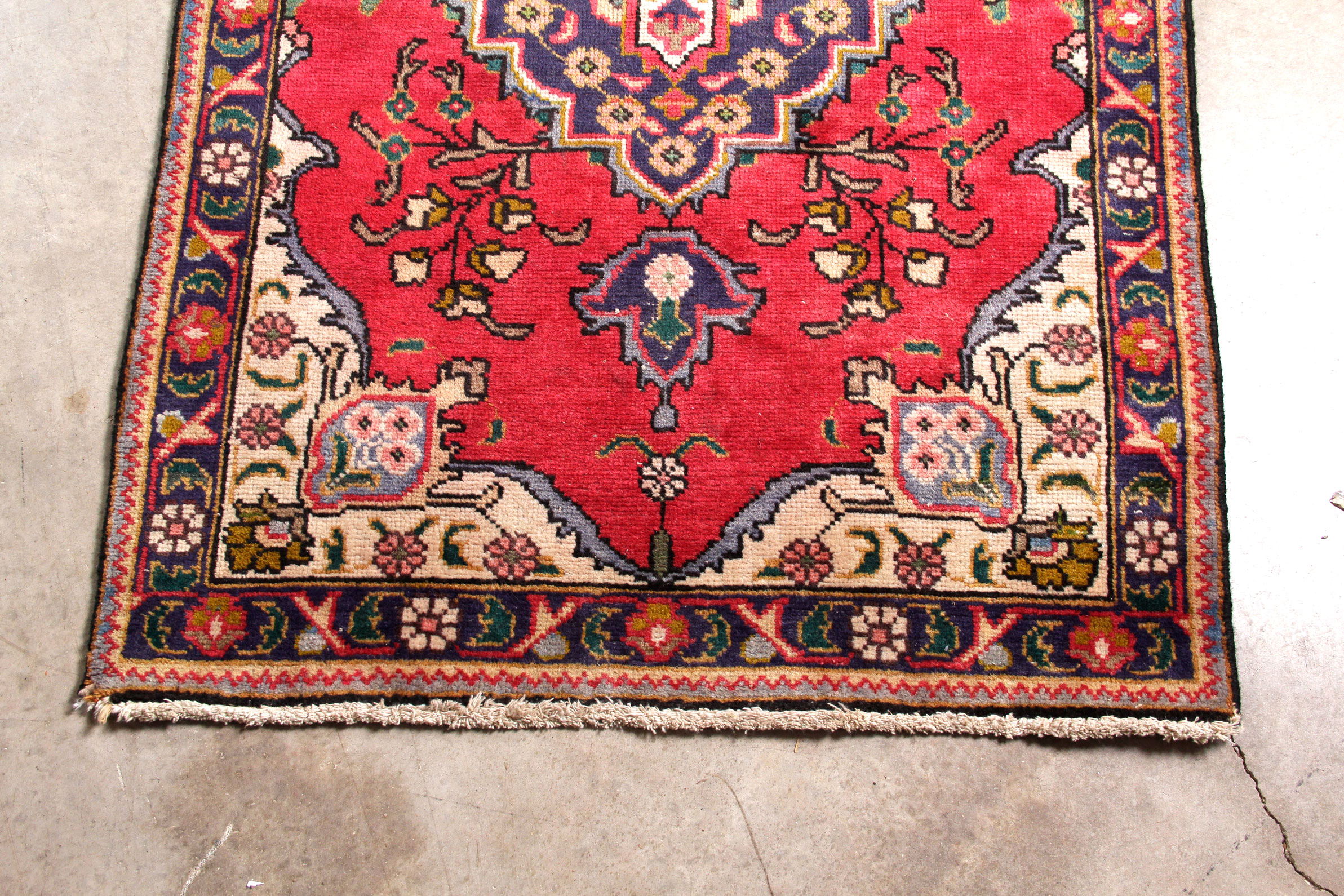 Vintage Persian Tabatabai Tabriz Accent Rug