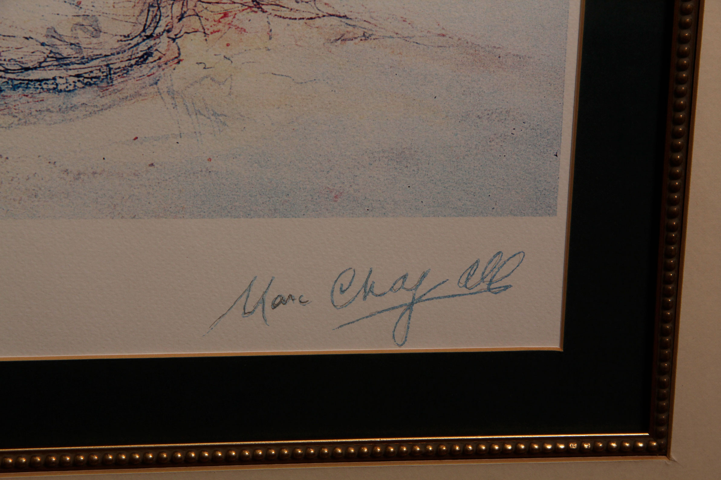 Limited Edition Offset Lithograph "Bouquet with Bowl of Cherries" After Marc Chagall