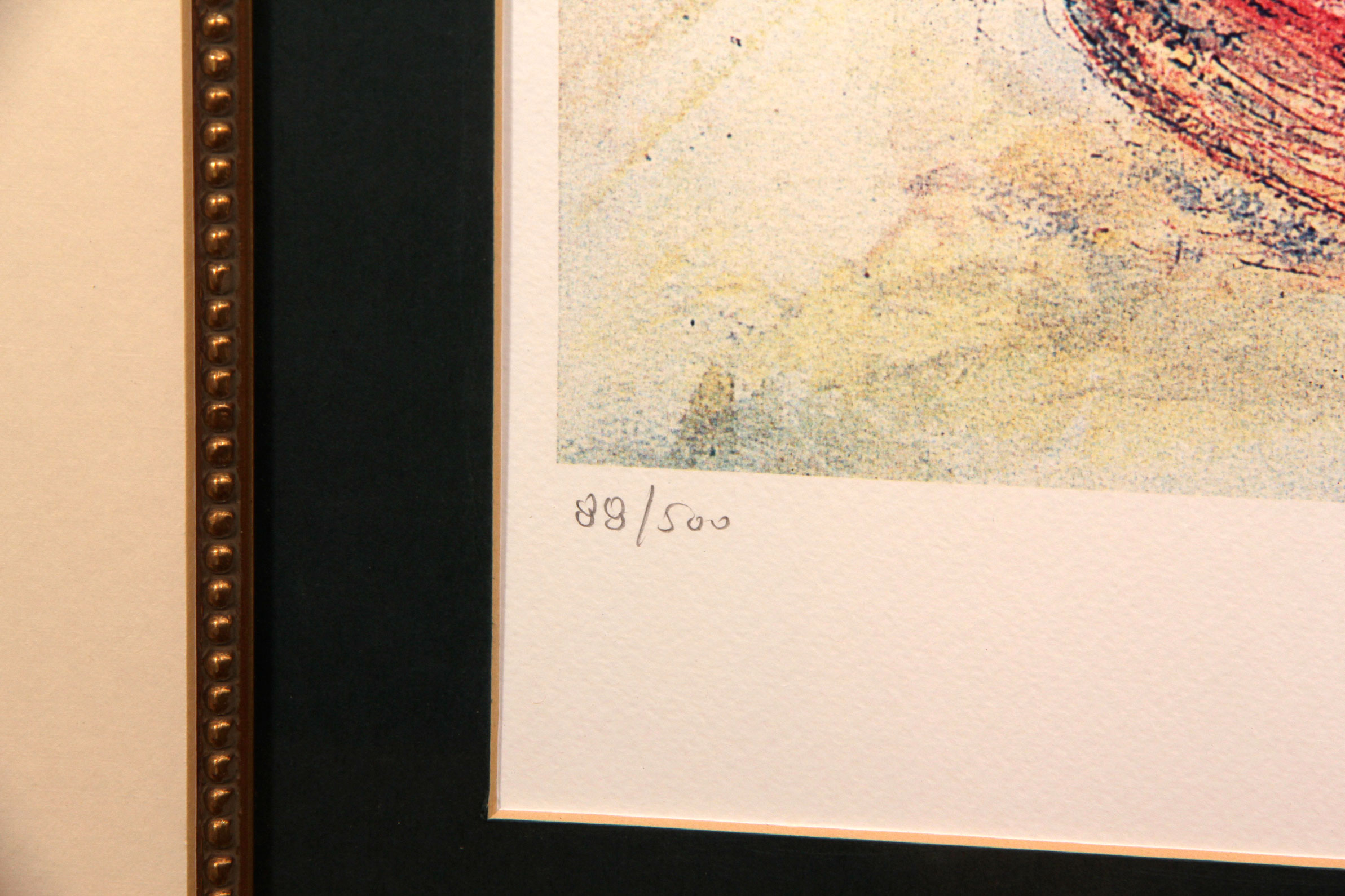 Limited Edition Offset Lithograph "Bouquet with Bowl of Cherries" After Marc Chagall