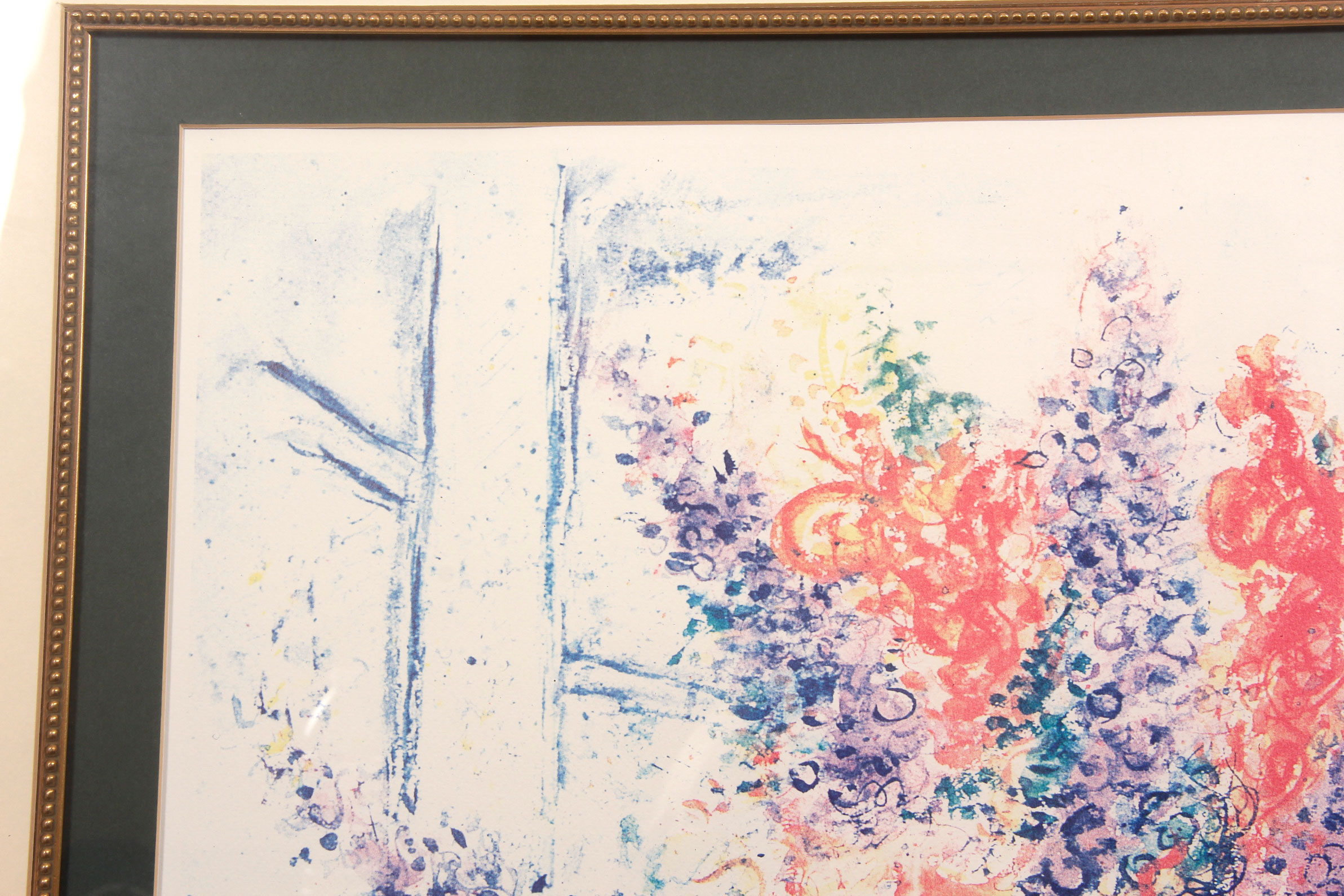 Limited Edition Offset Lithograph "Bouquet with Bowl of Cherries" After Marc Chagall