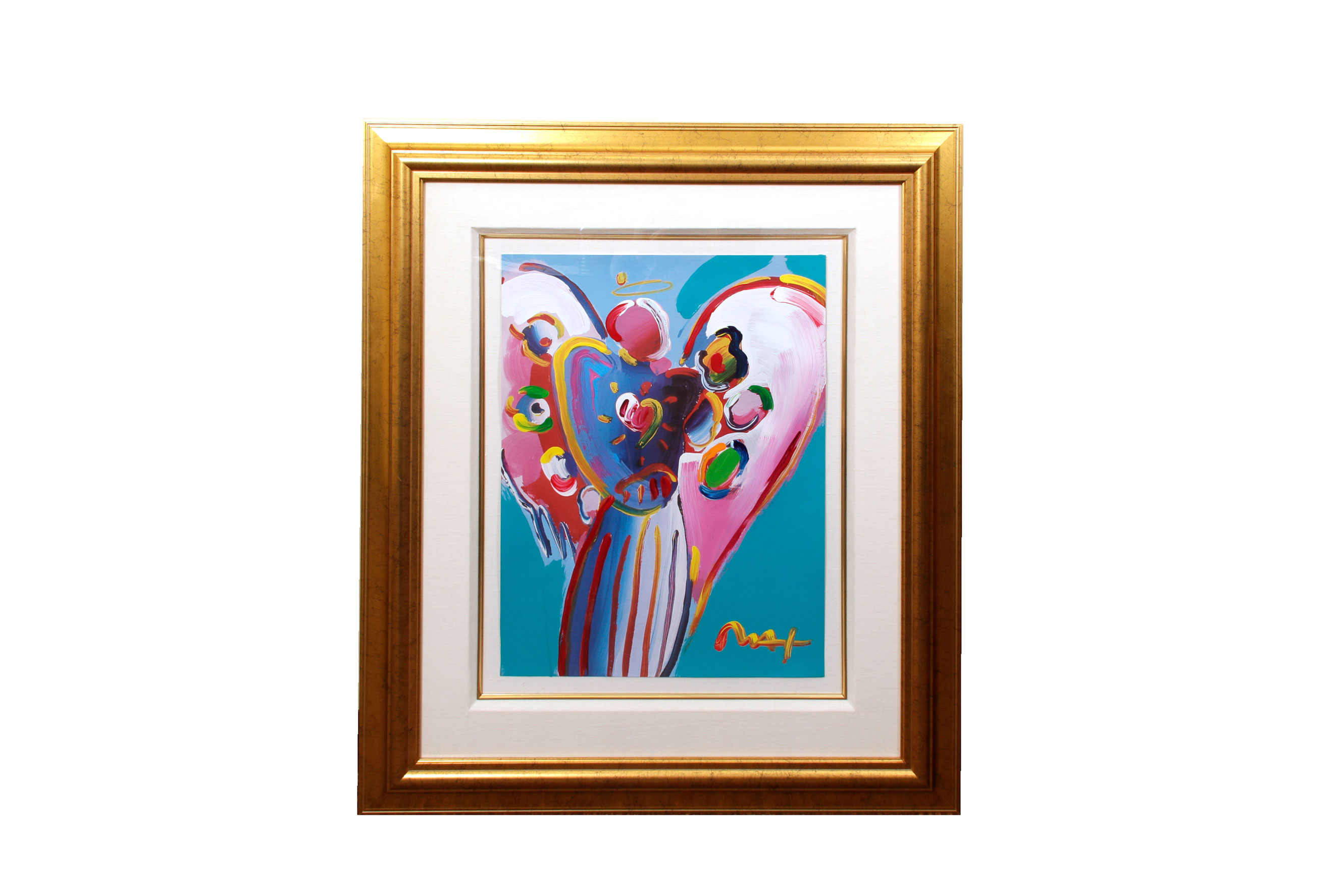 Peter Max Mixed Media Work "Angel With Heart"
