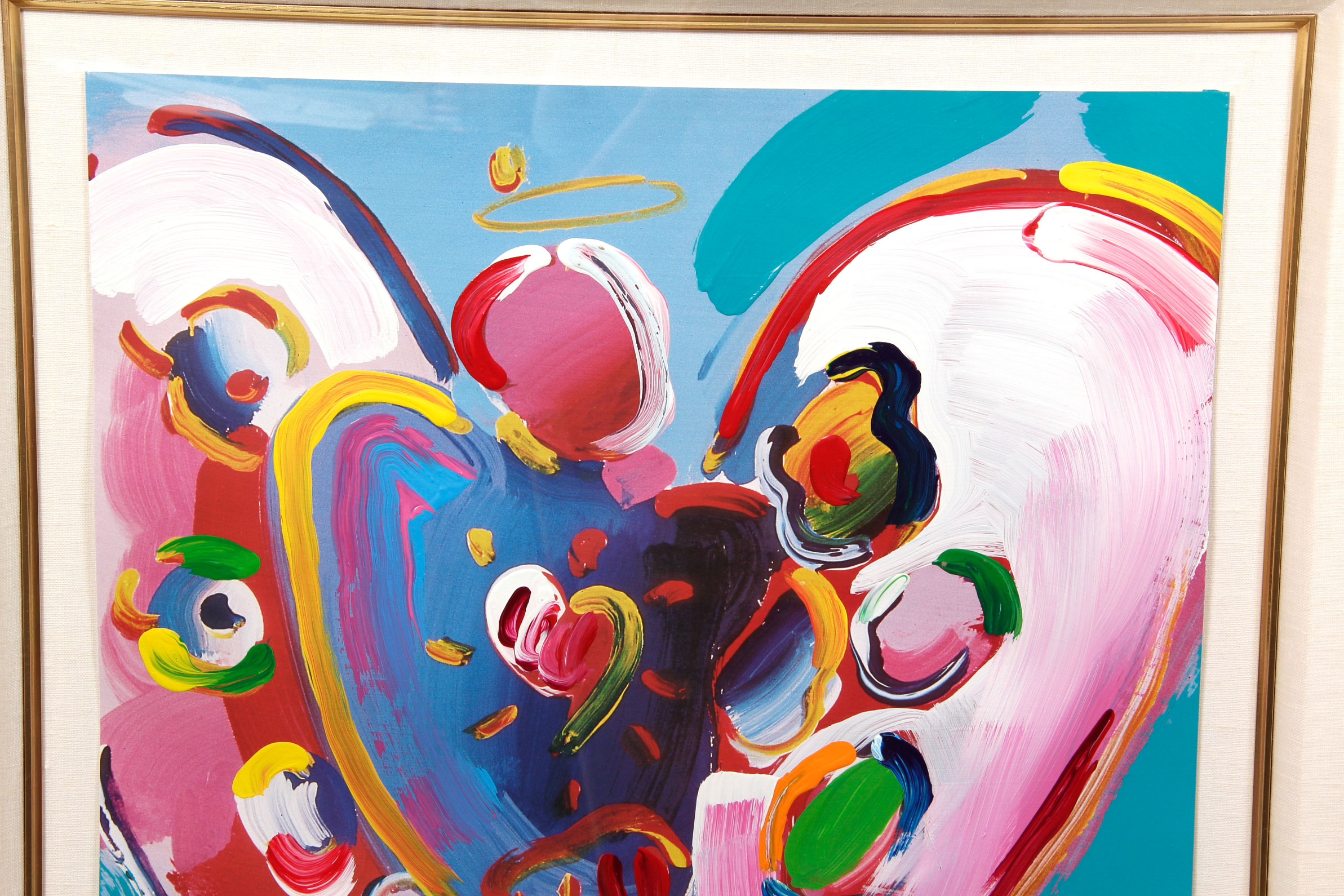 Peter Max Mixed Media Work "Angel With Heart"