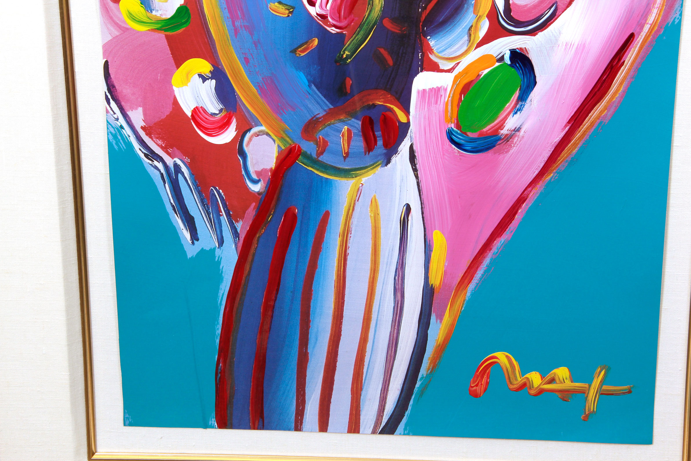 Peter Max Mixed Media Work "Angel With Heart"