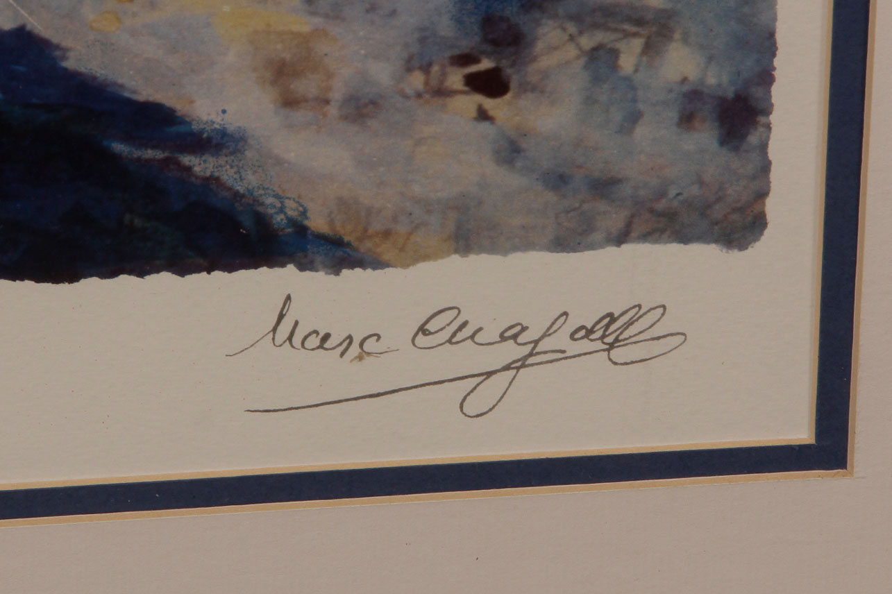 Limited Edition "View of Paris " Offset Lithograph After Marc Chagall