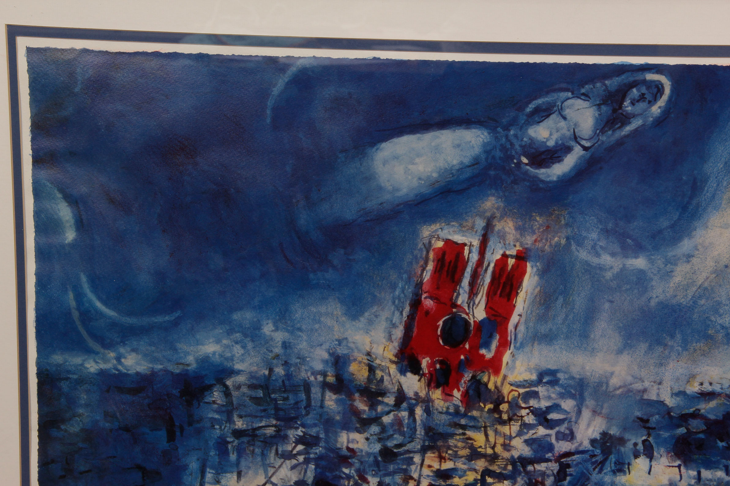 Limited Edition "View of Paris " Offset Lithograph After Marc Chagall