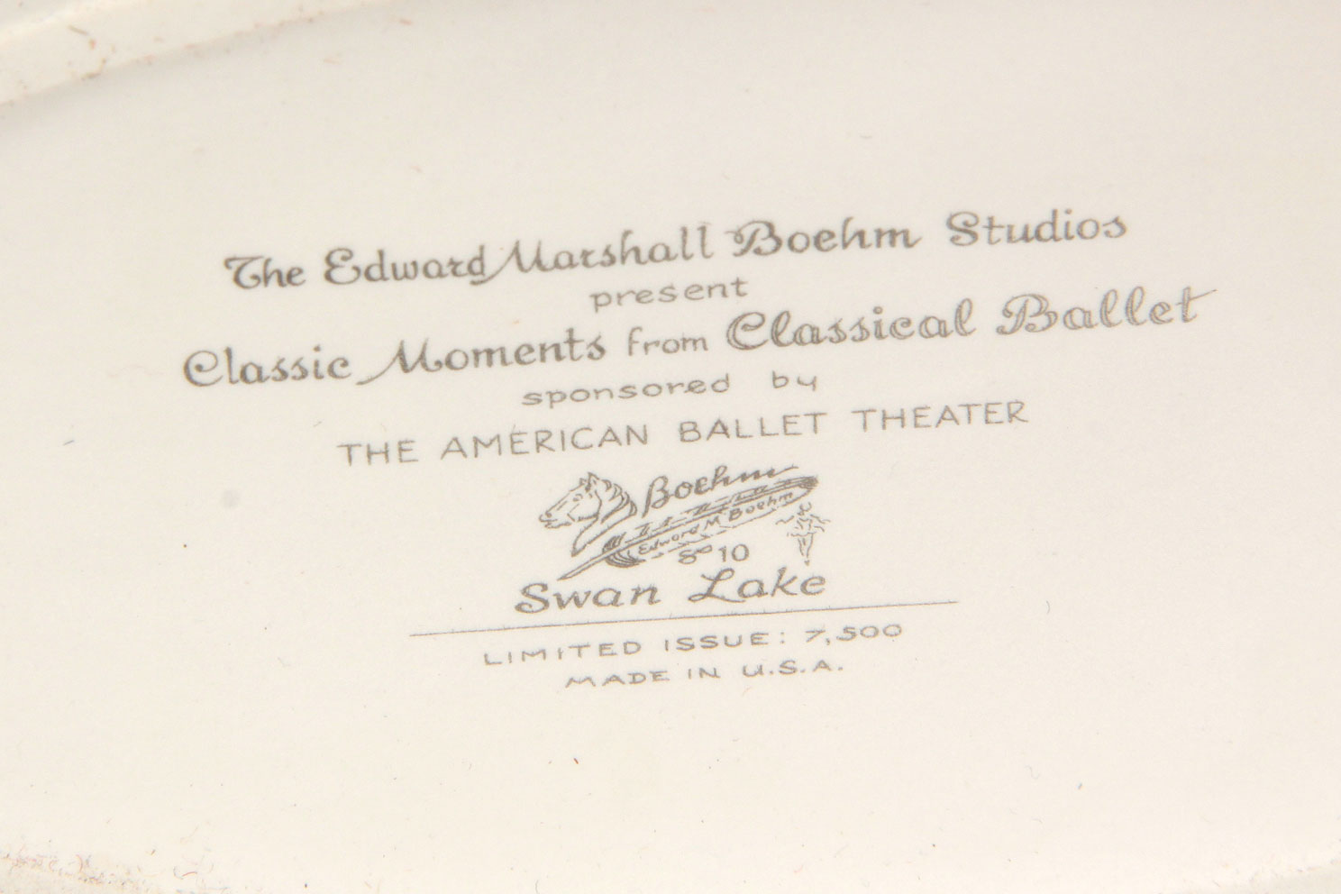 Boehm Bisque Porcelain "Swan Lake" Figurine