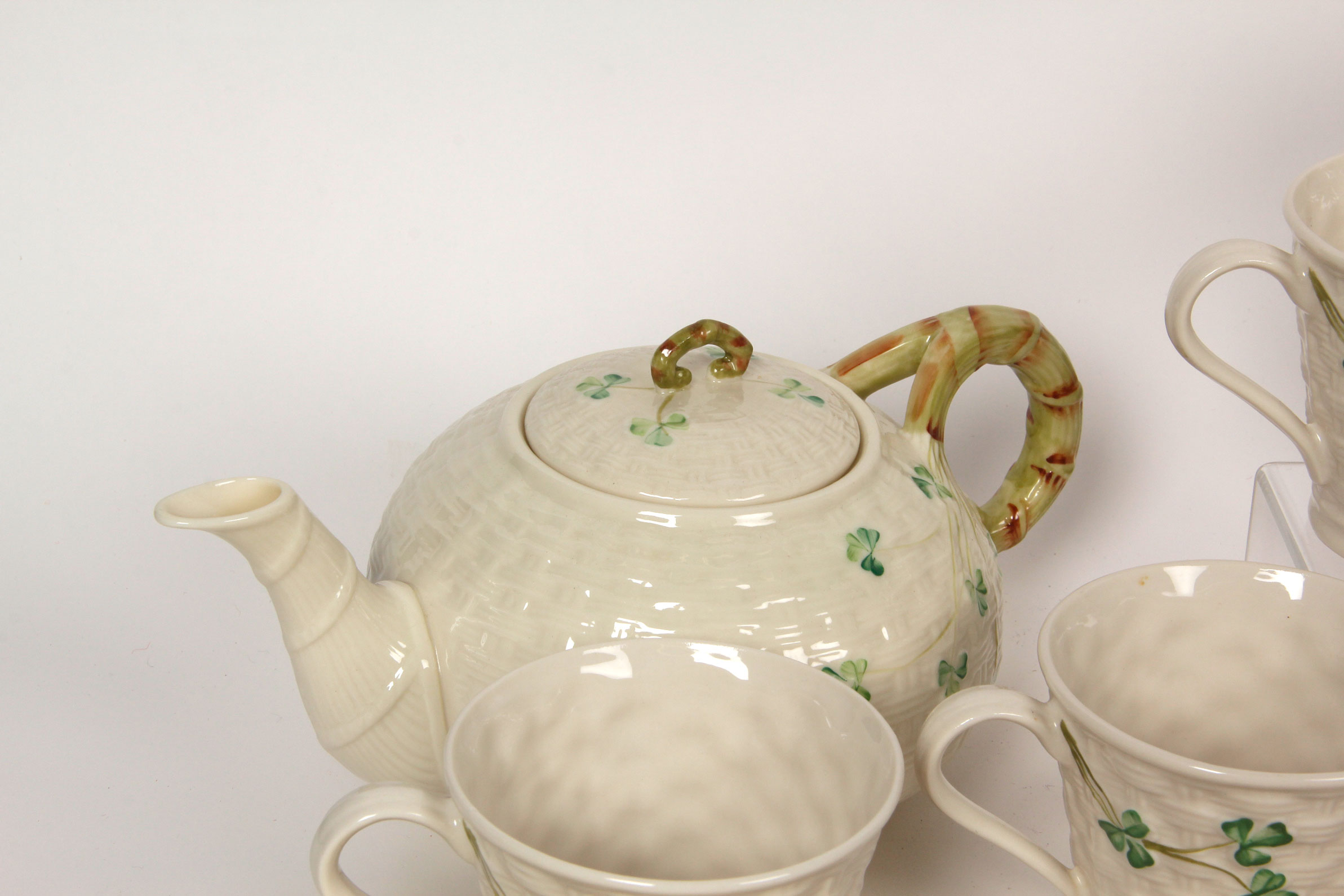 Collection of Belleek Shamrock Tableware