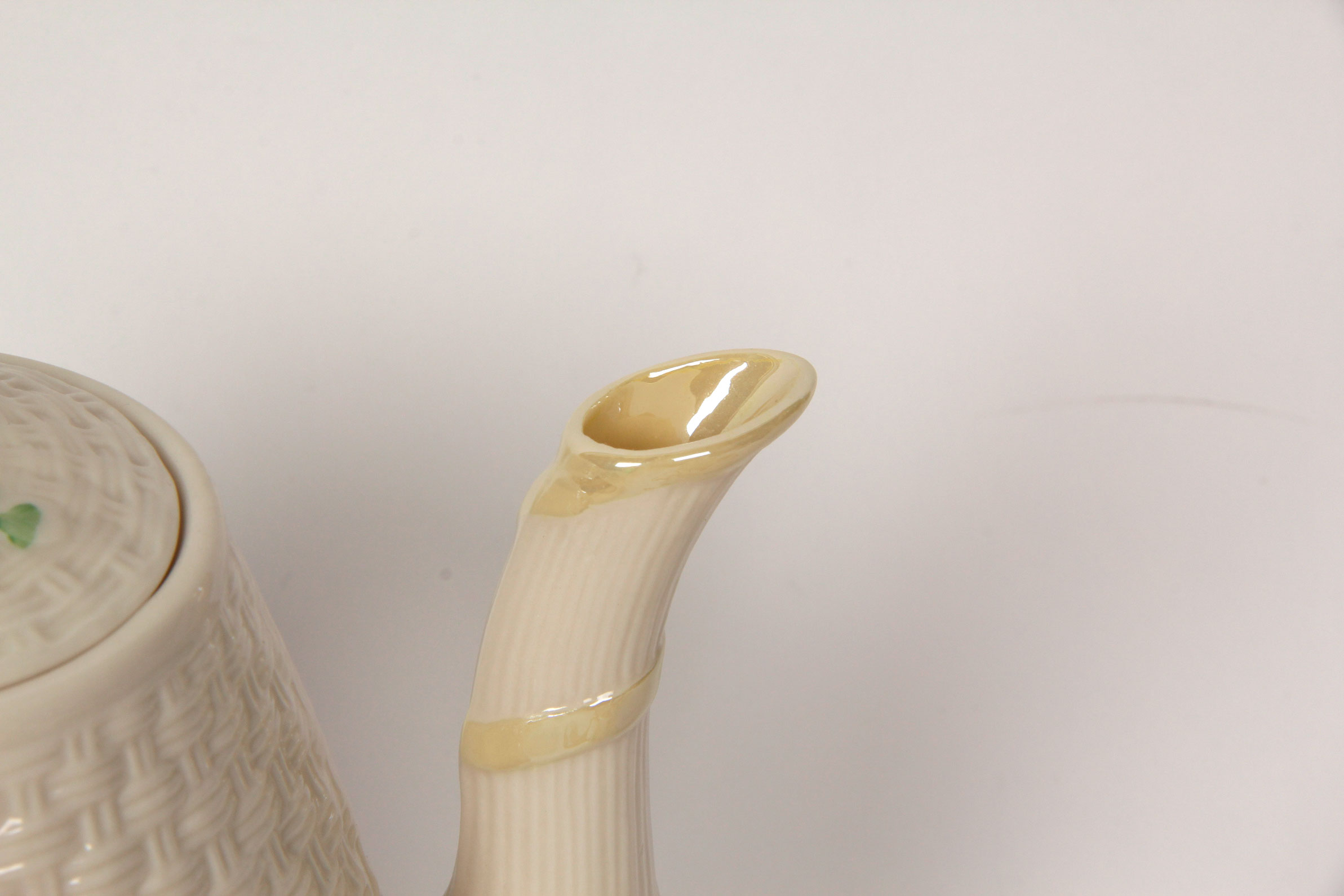 Collection of Belleek Shamrock Tableware